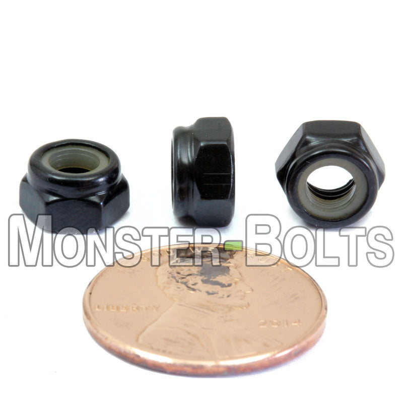 Metric Nylon Insert Hex Lock Nuts - DIN 985 Black Oxide Steel Class 8 - Monster Bolts