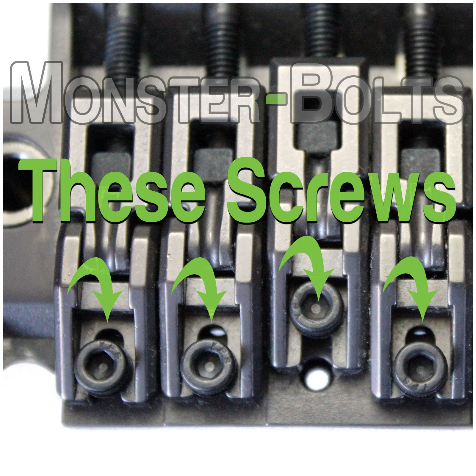 Titanium Guitar Locking Nut and Saddle Intonation Screws - Floyd Rose Tremolo - Monster Bolts