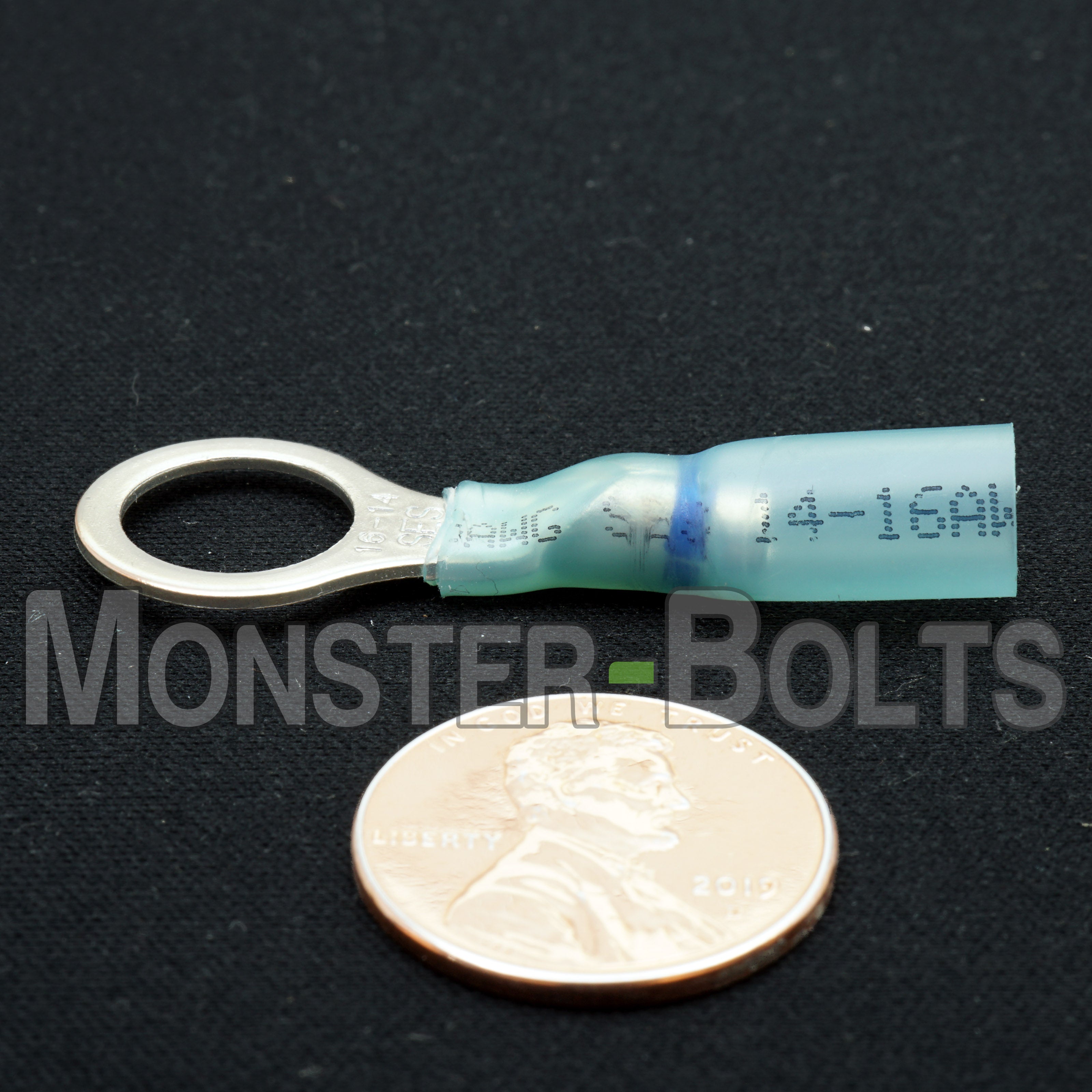 SES Krimpa-Seal Waterproof Crimp Long Neck Ring Terminals, Blue 14-16 AWG - Monster Bolts