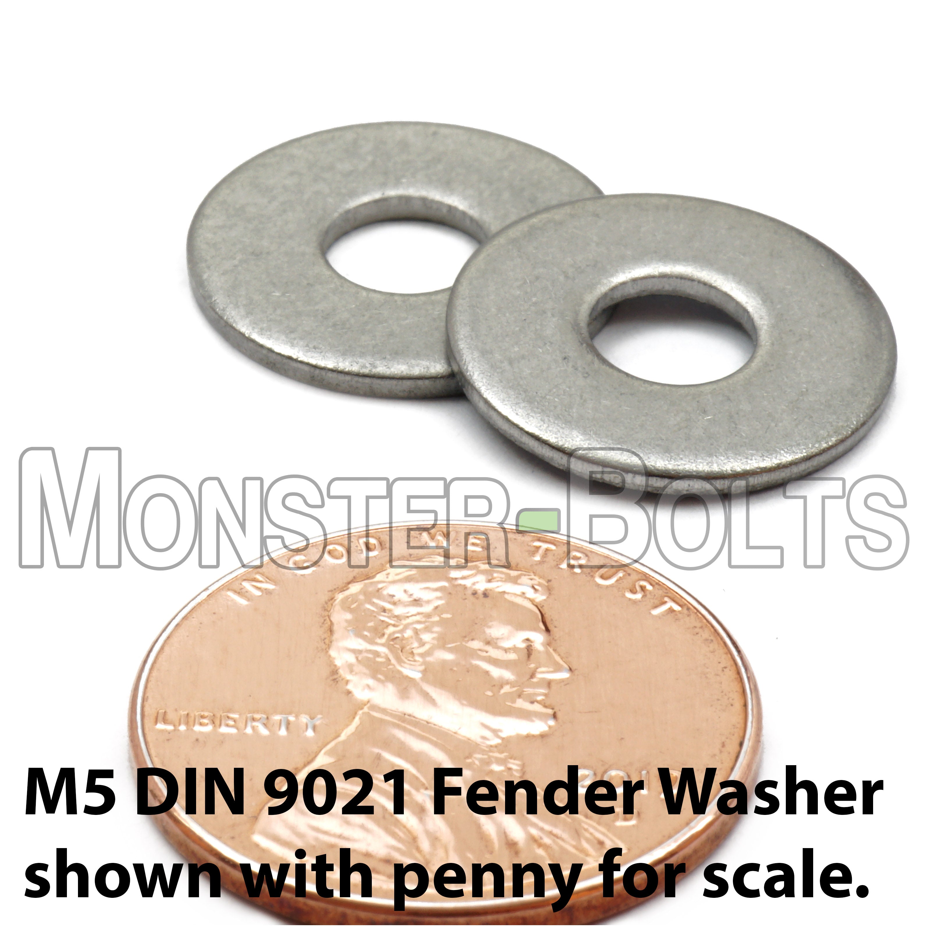 Metric Fender Washer - Stainless Steel DIN 9021, 18-8 / A2 - Monster Bolts