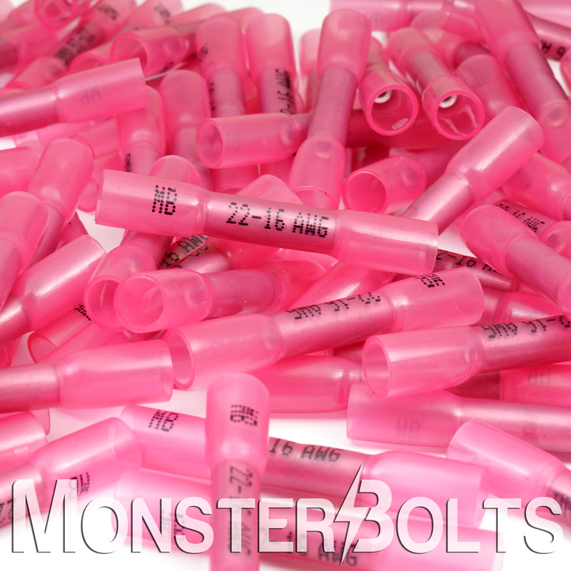 MonsterBolts Crimp and Seal Red Butt Connectors