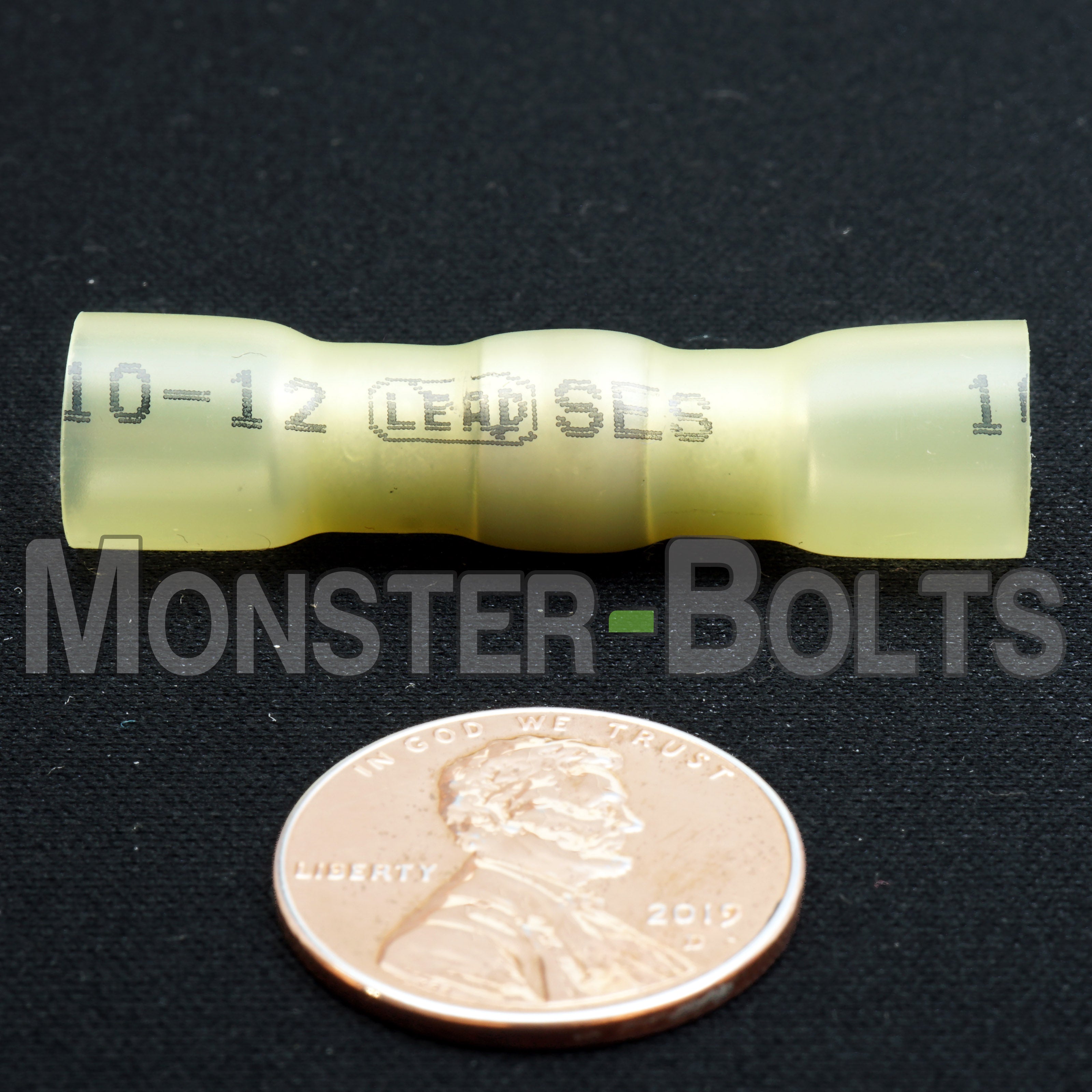 SES MultiLink Waterproof Crimp and Solder Butt Connectors, Yellow, 12-10 AWG - Lead Free - Monster Bolts