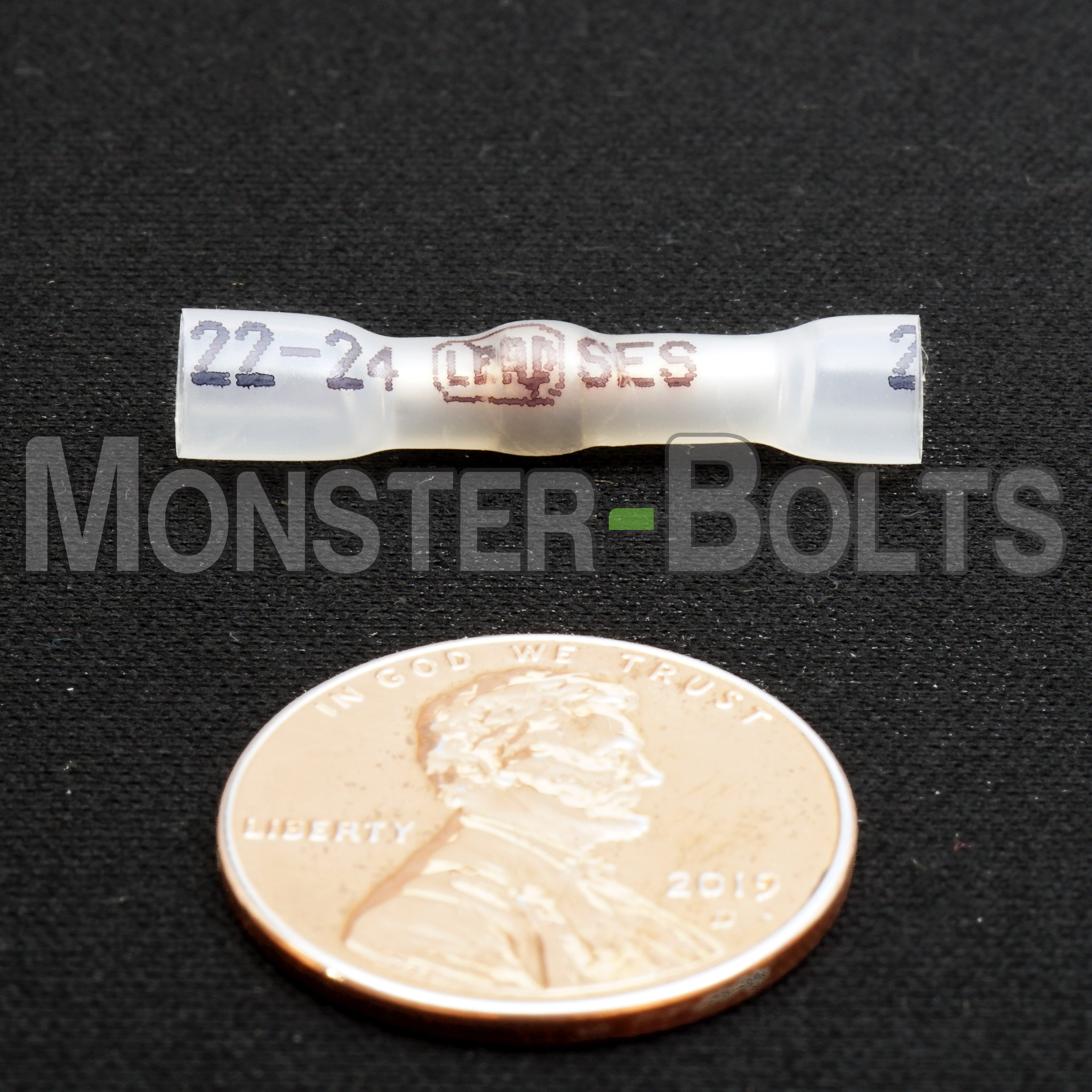 SES MultiLink Waterproof Crimp and Solder Butt Connectors, Clear 22-24 AWG - Lead Free - Monster Bolts