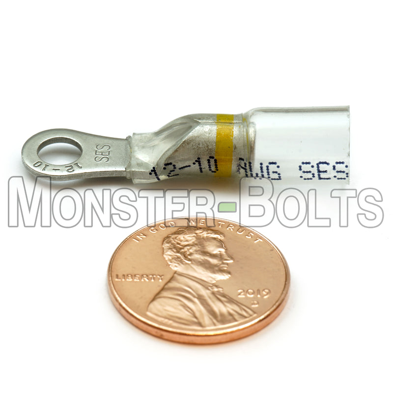 SES OptiSeal Waterproof Crimp and Seal Ring Terminals, Yellow 10-12 AWG - Monster Bolts