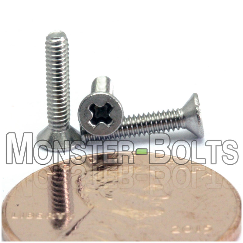 Stainless Steel metric M2 x 10mm Phillips Flat Head machine screws.
