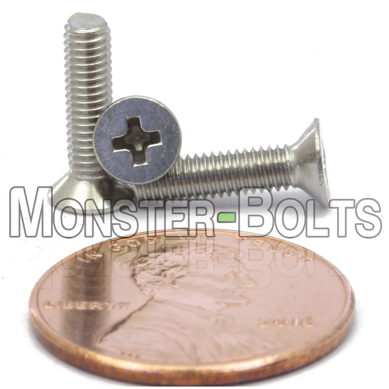 Stainless Steel M3 x 12mm Phillips Flat Head screws.