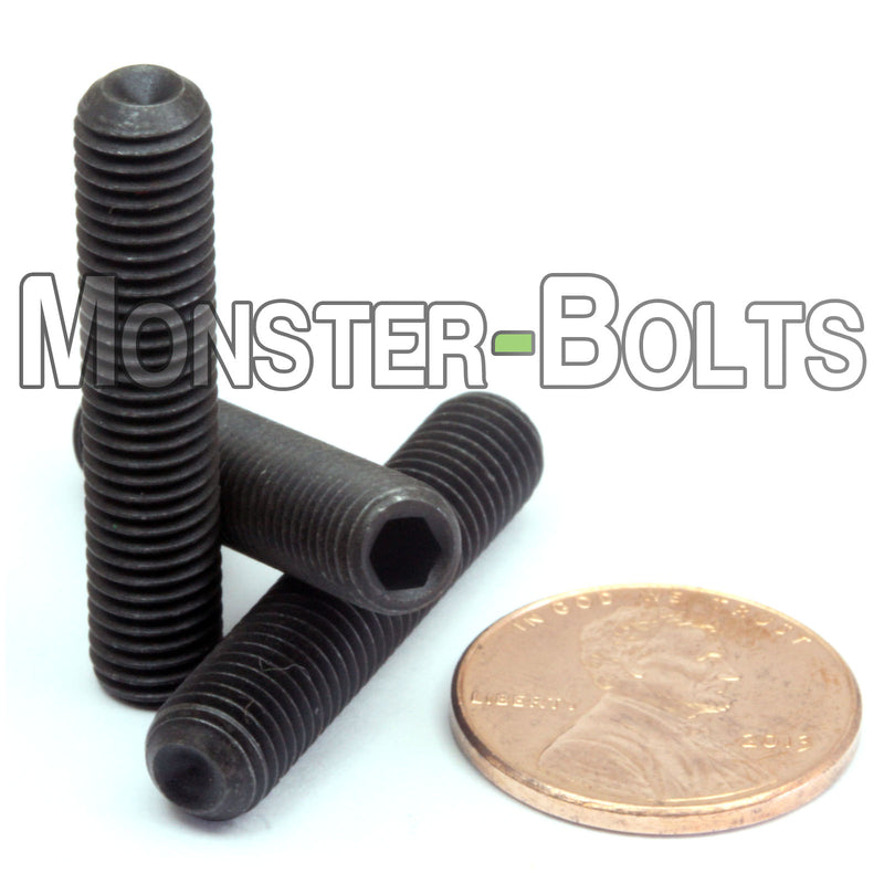 Black 1/4-28 x 1-1/2" Cup point socket set screws