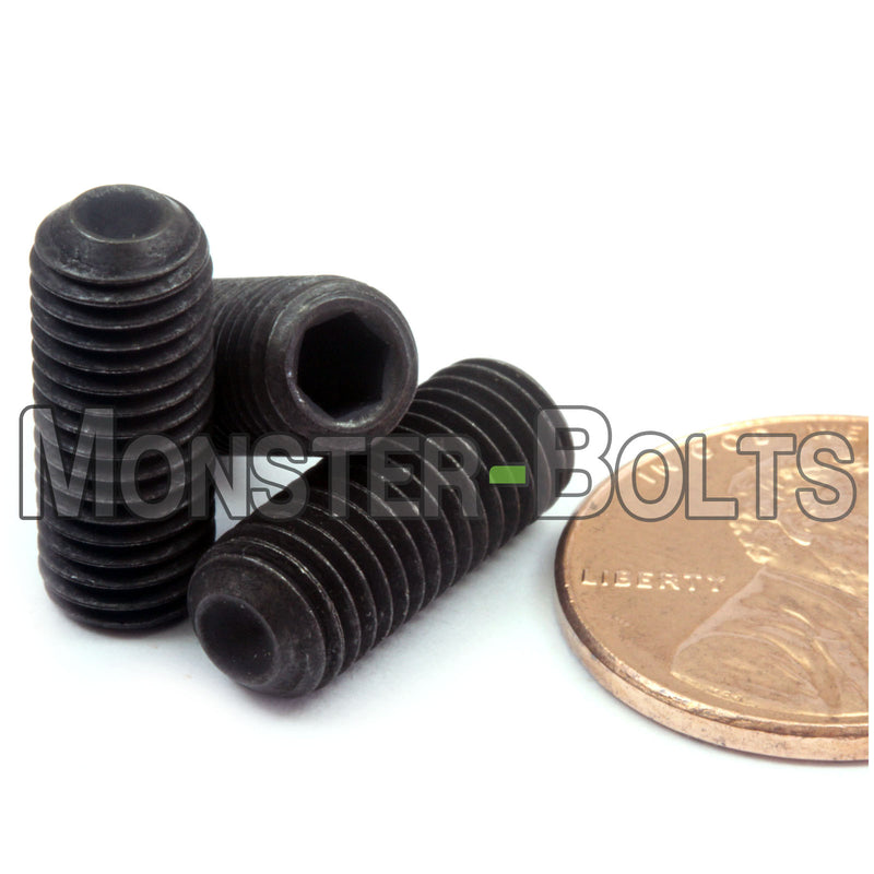 Black 1/4-28 x 5/8" Cup point socket set screws