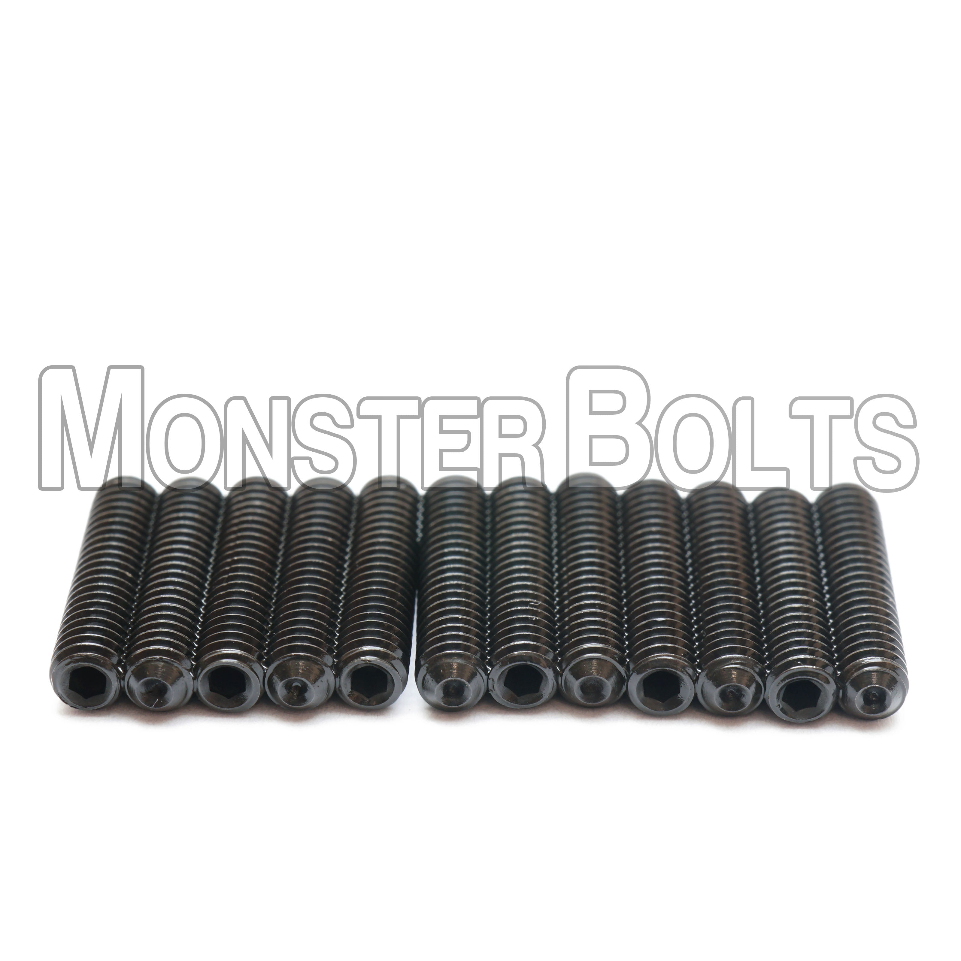 (12) Black #4-48 Fine Thread Guitar Screws for Bridge Saddle Height Adjustment, For American made Fender Stratocaster 2008 and newer