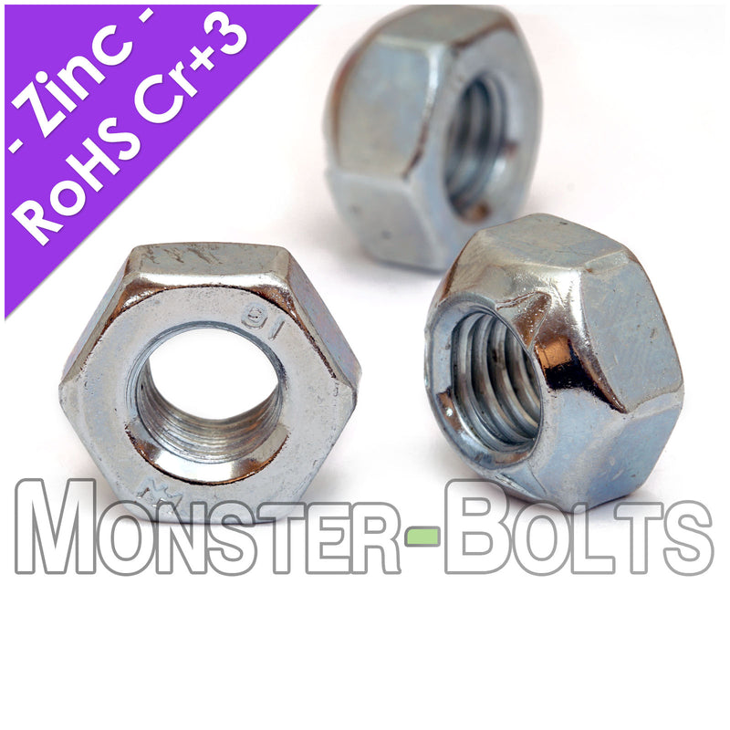 DIN 980V Hex Cone Prevailing Torque All-Metal Lock Nuts Stover - Zinc Plated Alloy Steel, Metric Class 10 Cr+3 RoHS - Monster Bolts