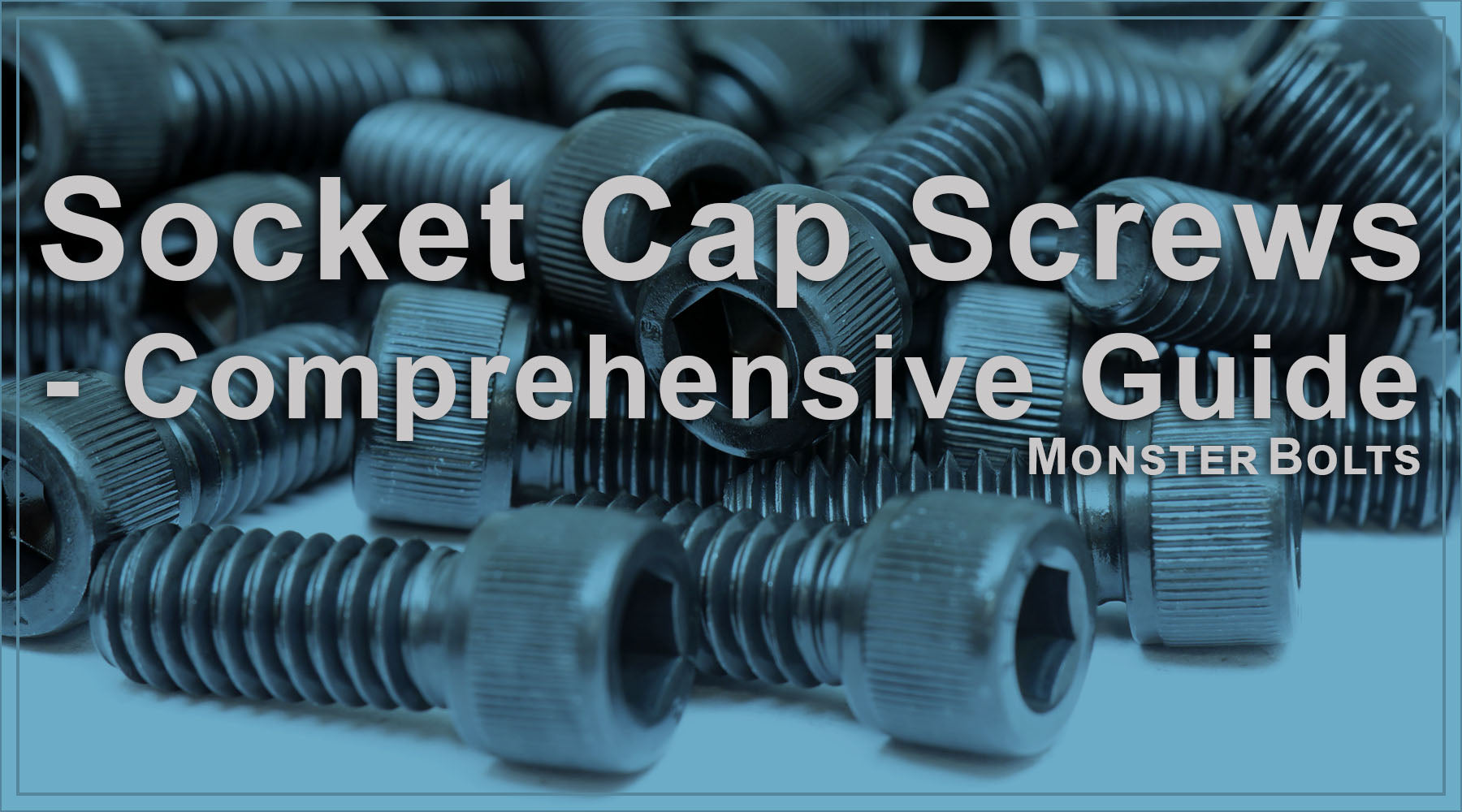 Comparison chart of socket screw head types — cap, button, flat, and set screws with use examples — Monster Bolts.
