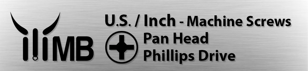 US, Inch or Imperial Phillips Pan Head Machine Screw in Black Oxide Coating or 18-8 Stainless.  Sold by MonsterBolts