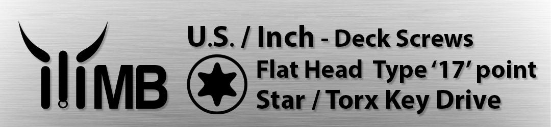 Outdoor wood screws or deck screws, Star Drive Flat Head with type 17 point