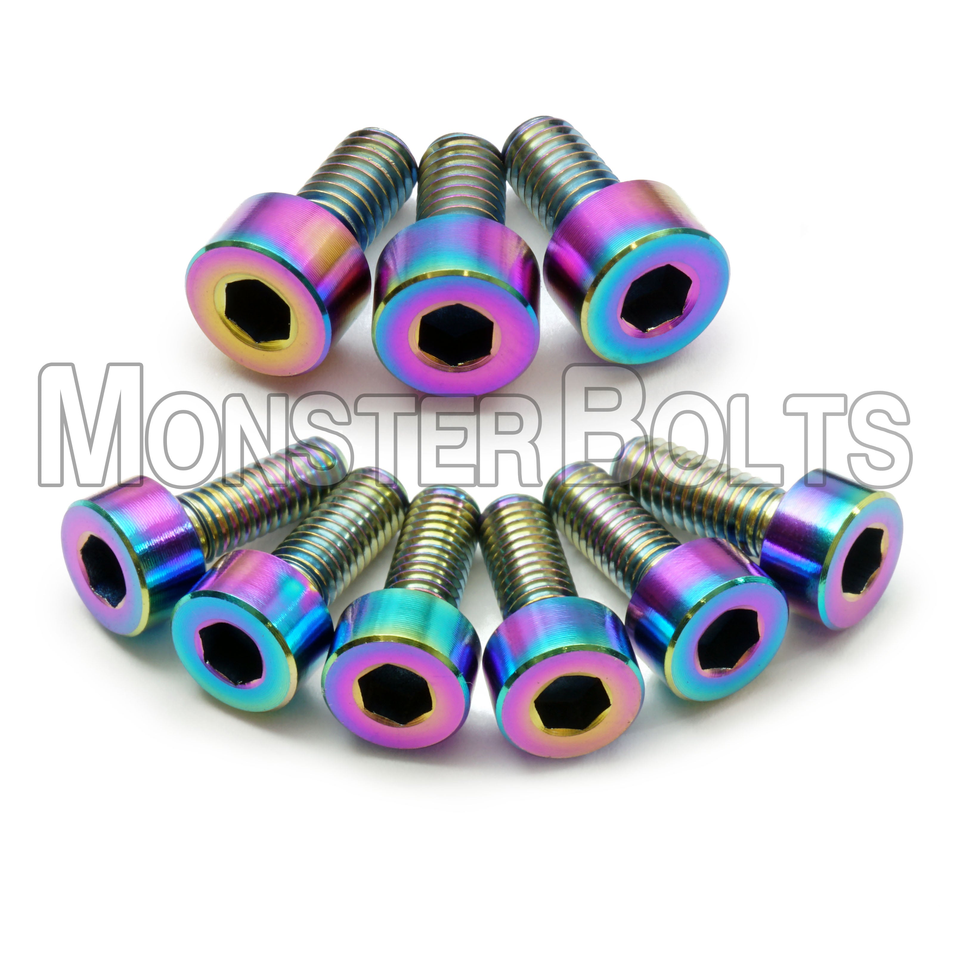 Guitar Locking Nut and Saddle Intonation Screws, Oil Slick Anodized Titanium - Floyd Rose Tremolo