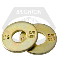 Bulk L9 USS Tension Flat Washers – Alloy Steel Zinc Yellow CR+3 (Made in U.S.A.)