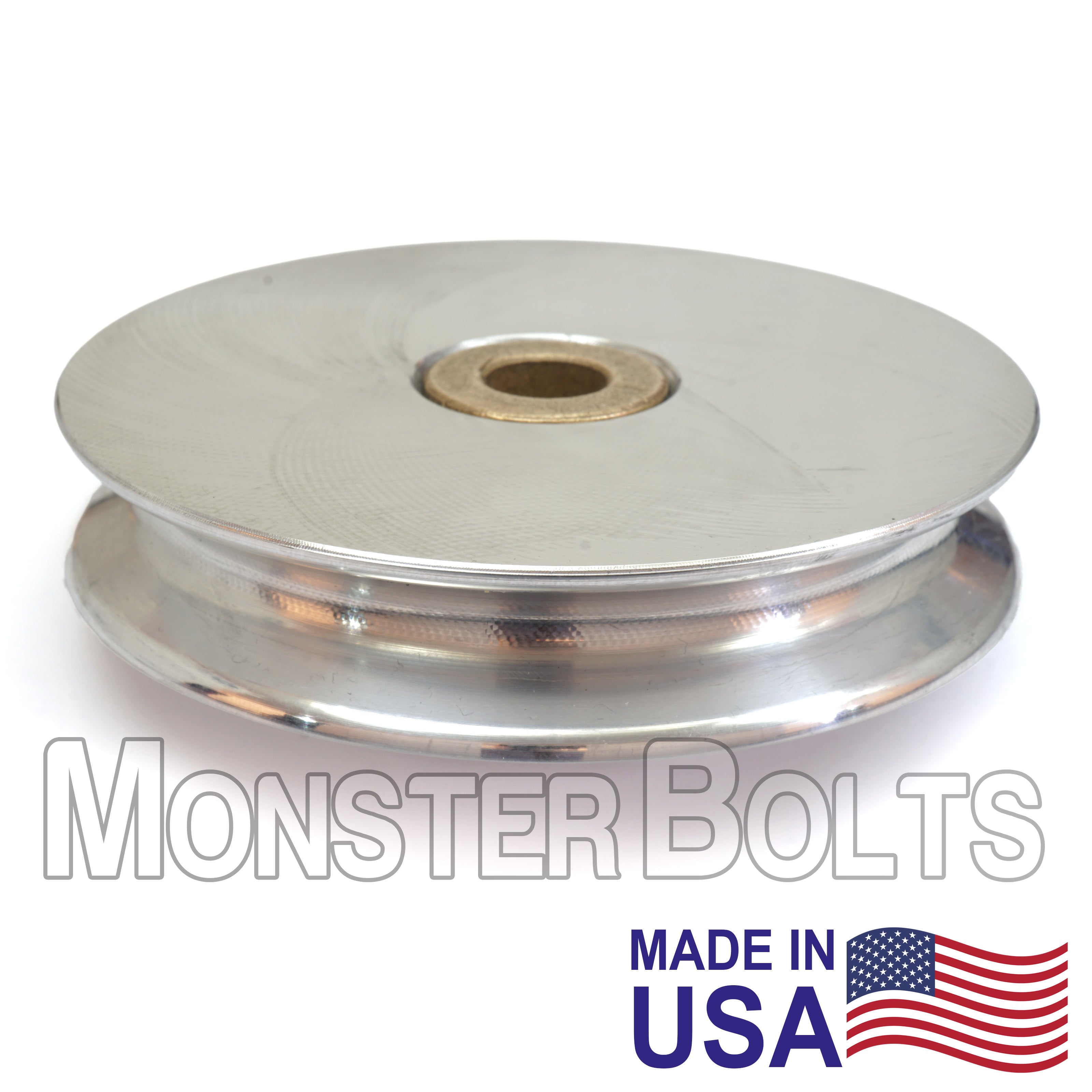 4" × 3/4" Aluminum Sheave, 1/2" Oilite® Bronze Bushing – USA-Made (PWC Lift)