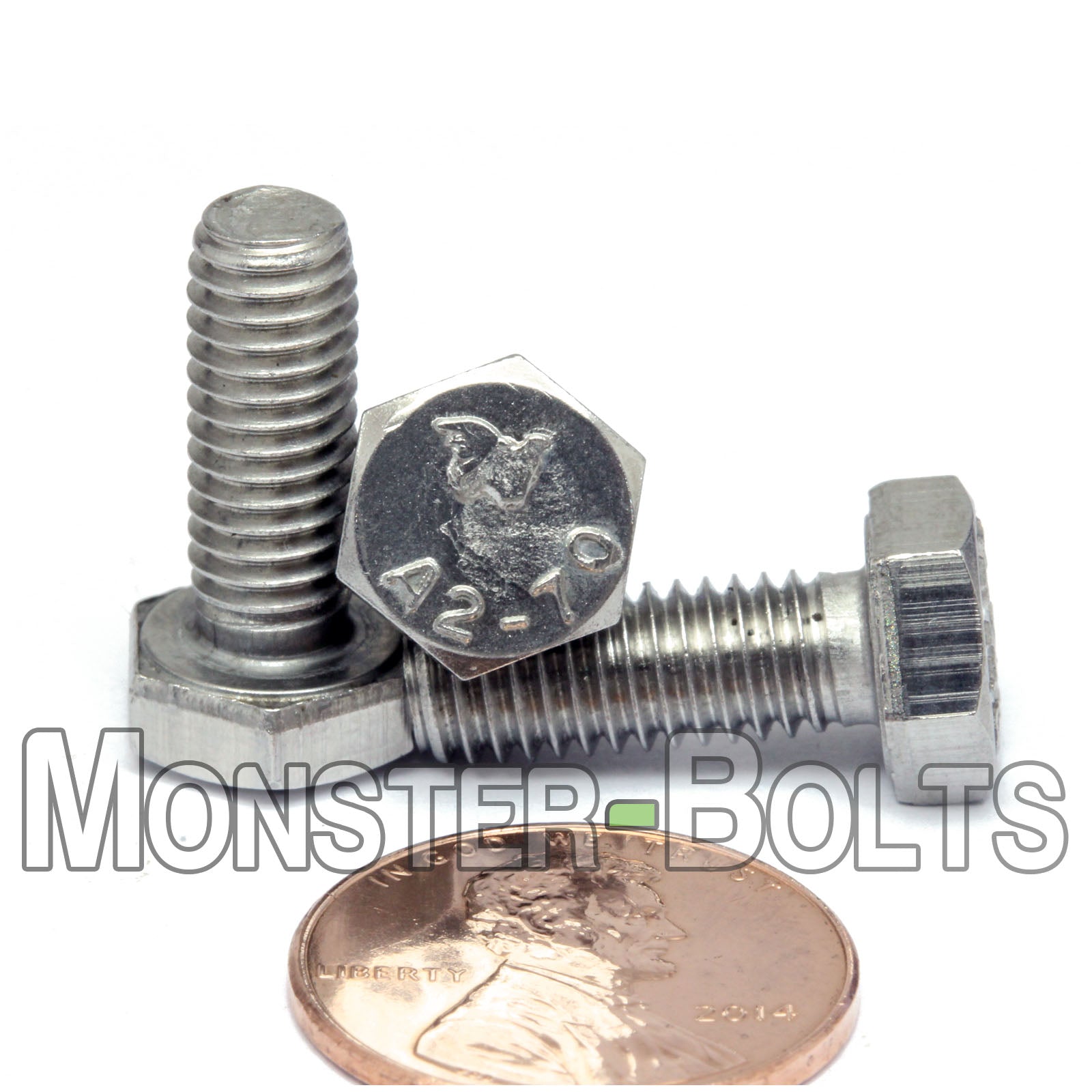 M6 x 16mm Stainless Steel Hex Cap Bolt, small fastener for precision mechanical work.