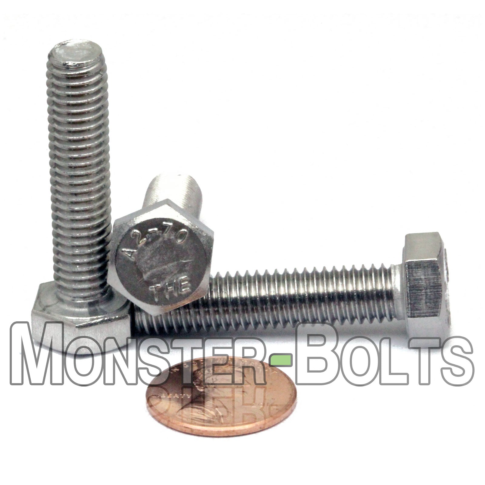 M8-1.25 Stainless Steel Hex Cap Bolts - Full & Partial Thread