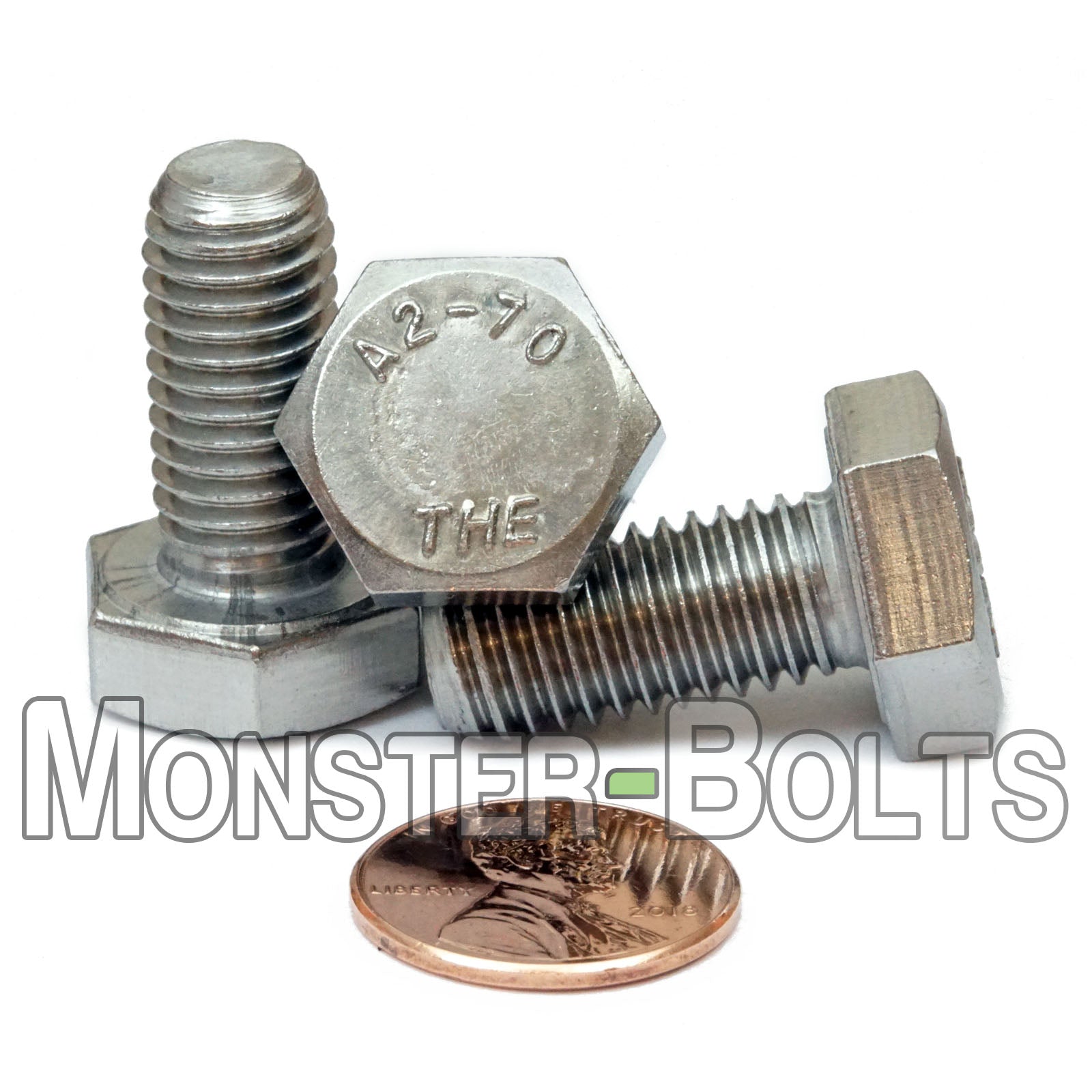 M10-1.50 Stainless Steel Hex Cap Bolt, 22mm Length, Full Thread, A2 stainless steel hex bolt for structural and heavy-duty applications.