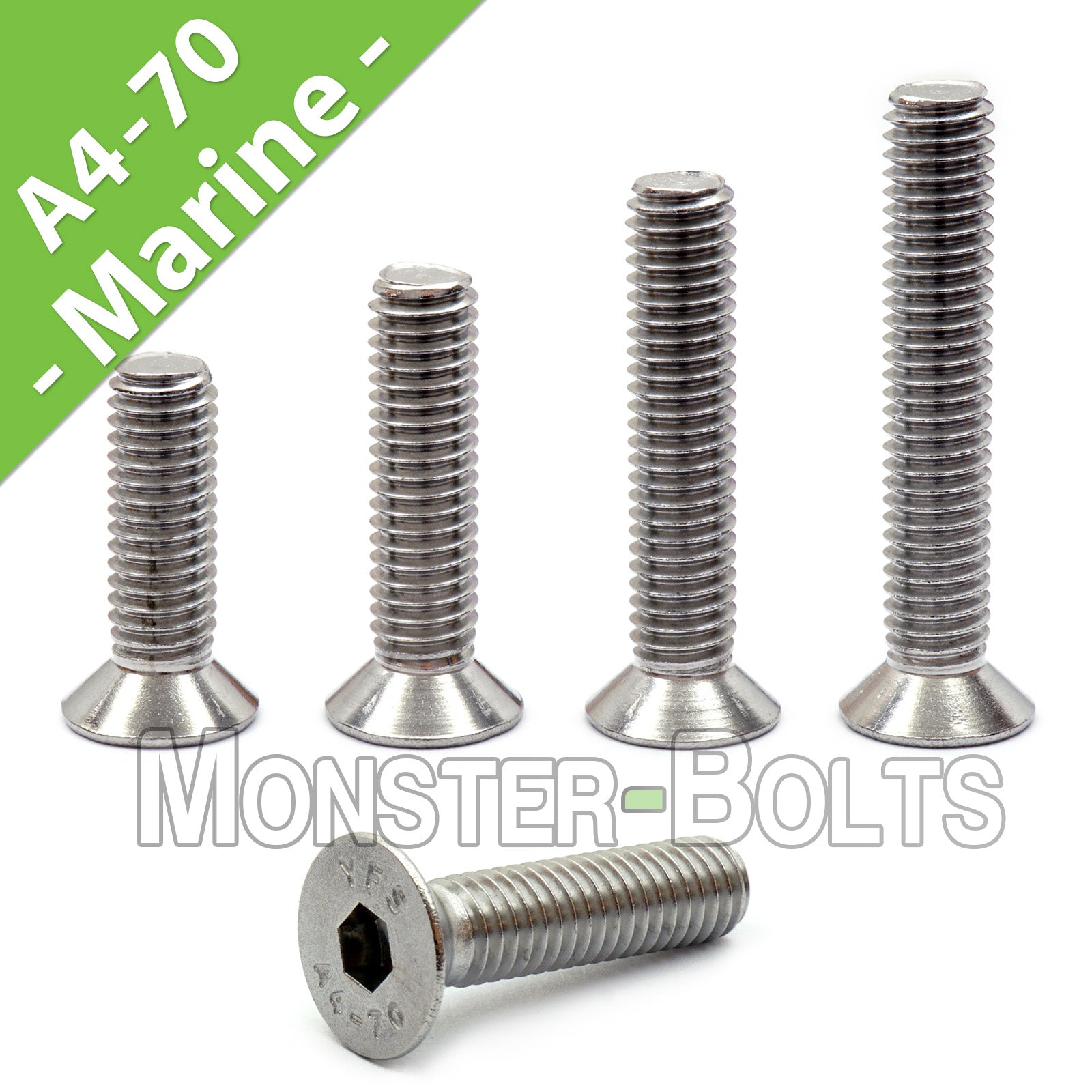 Bulk #10-24 Stainless Steel 316 Flat Socket Cap Screws - Marine Grade (A4)