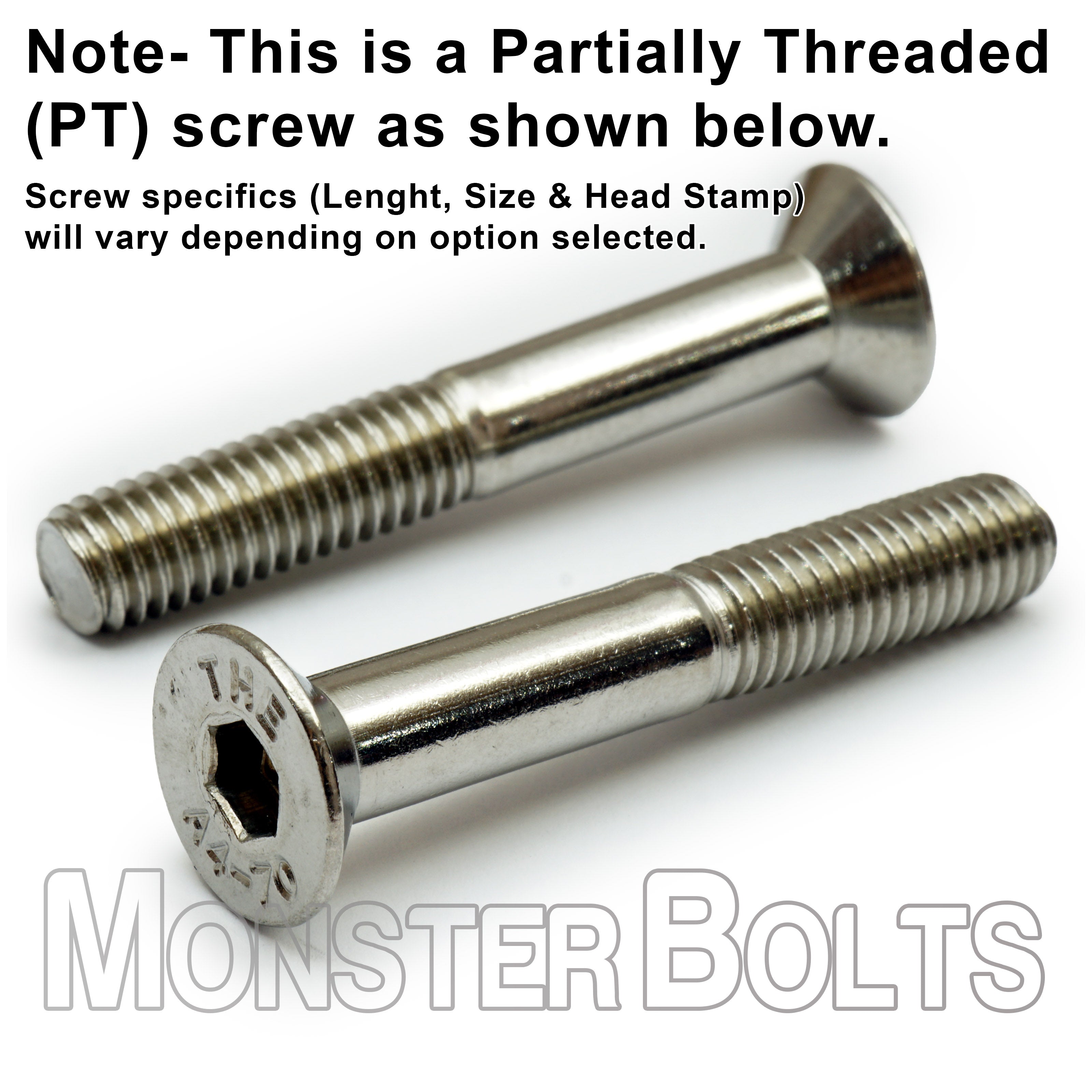 Bulk 5/8"-11 Stainless Steel 316 Flat Socket Cap Screws - Marine Grade (A4)