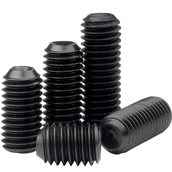 1/4"-28 Socket Set screws Cup Point, Alloy Steel with Black Oxide, Fine Thread
