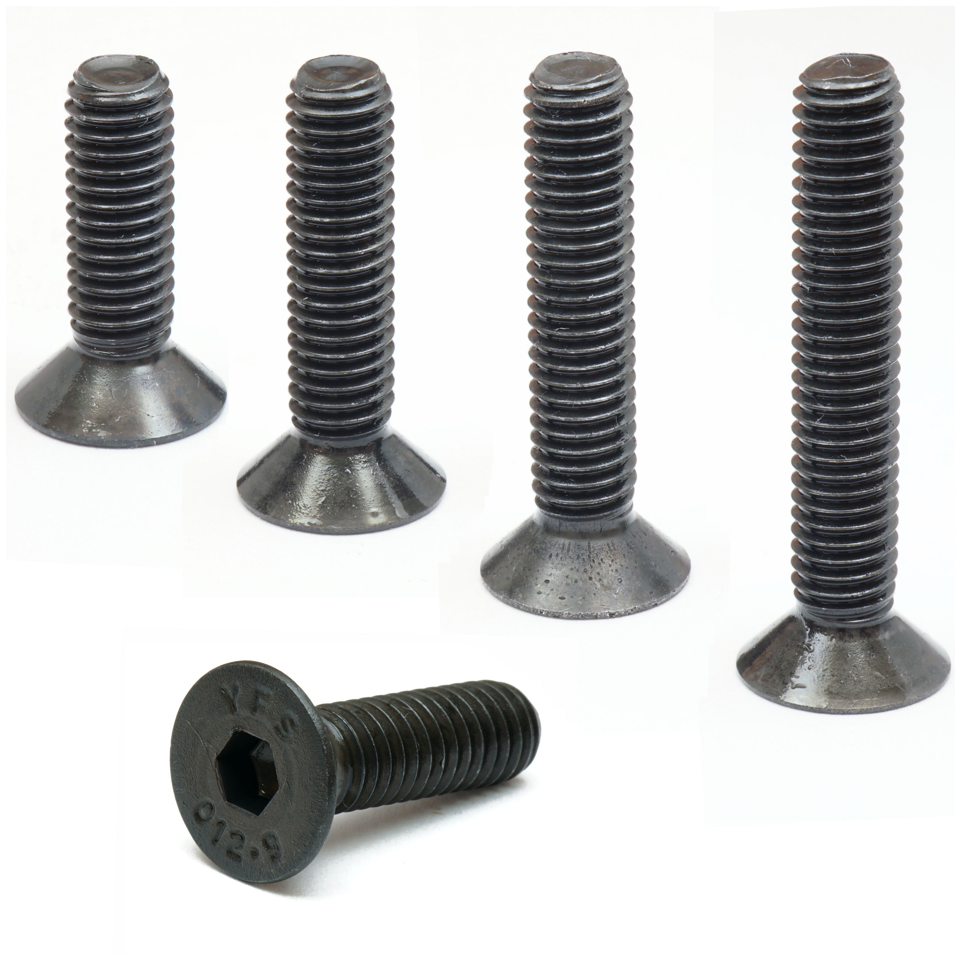 Bulk M10 Flat (Countersunk) Socket Cap Screws – 12.9 Alloy Steel, Black Oxide