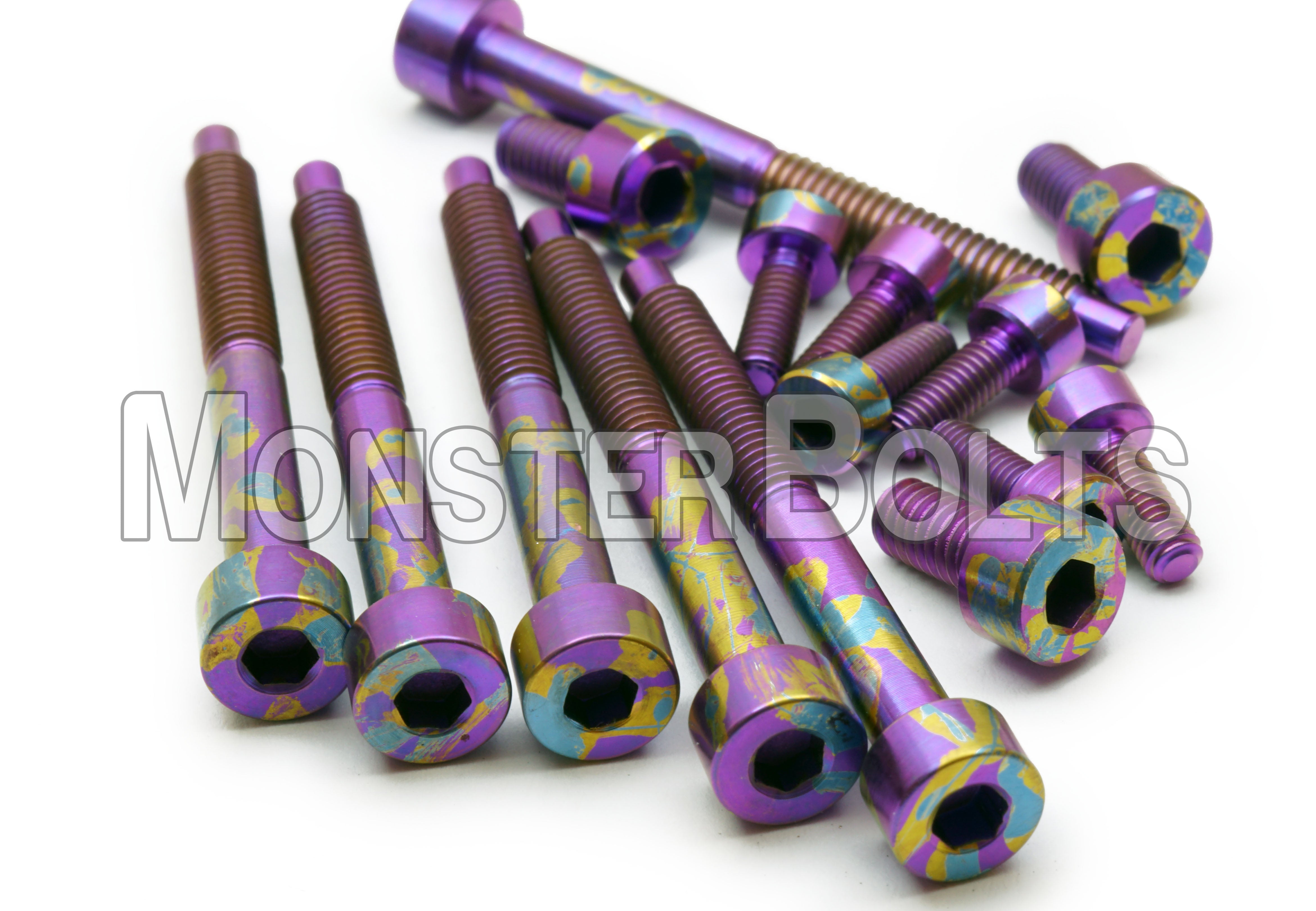 SOLD - Full Set of Purple with Gold and Blue Splatter Anodized Titanium - For Floyd Rose