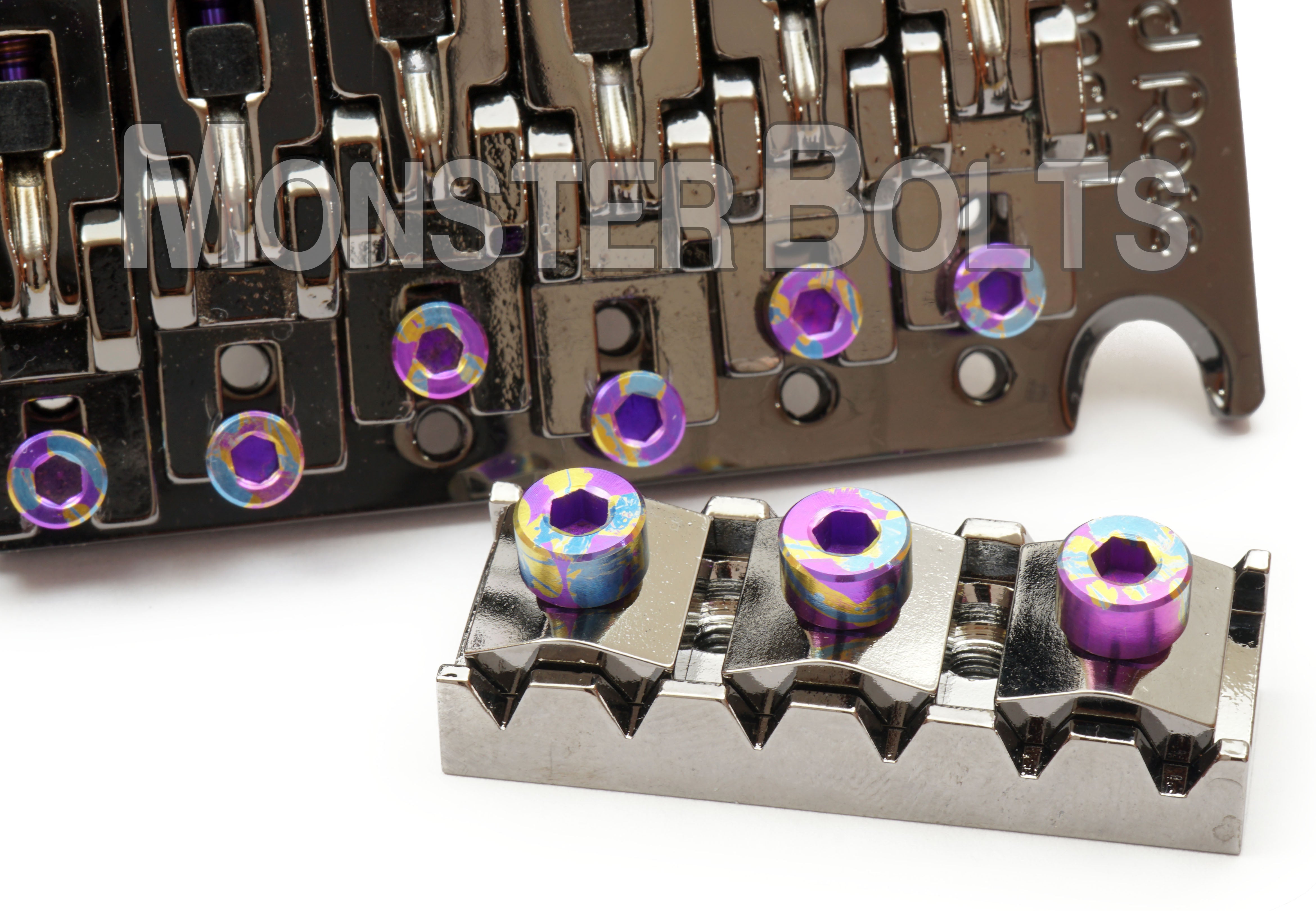 SOLD - Full Set of Purple with Gold and Blue Splatter Anodized Titanium - For Floyd Rose