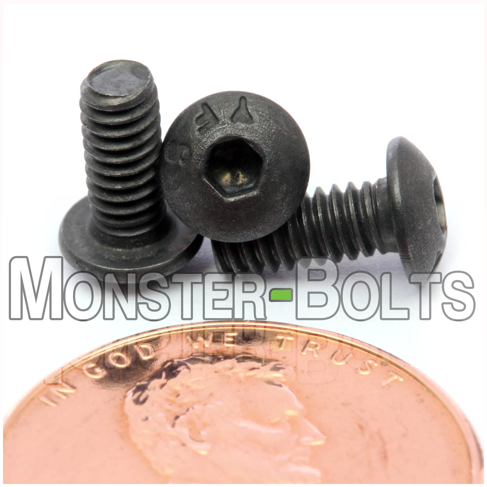 Black #5-40 x 5/16" socket button head screws with US penny for size.