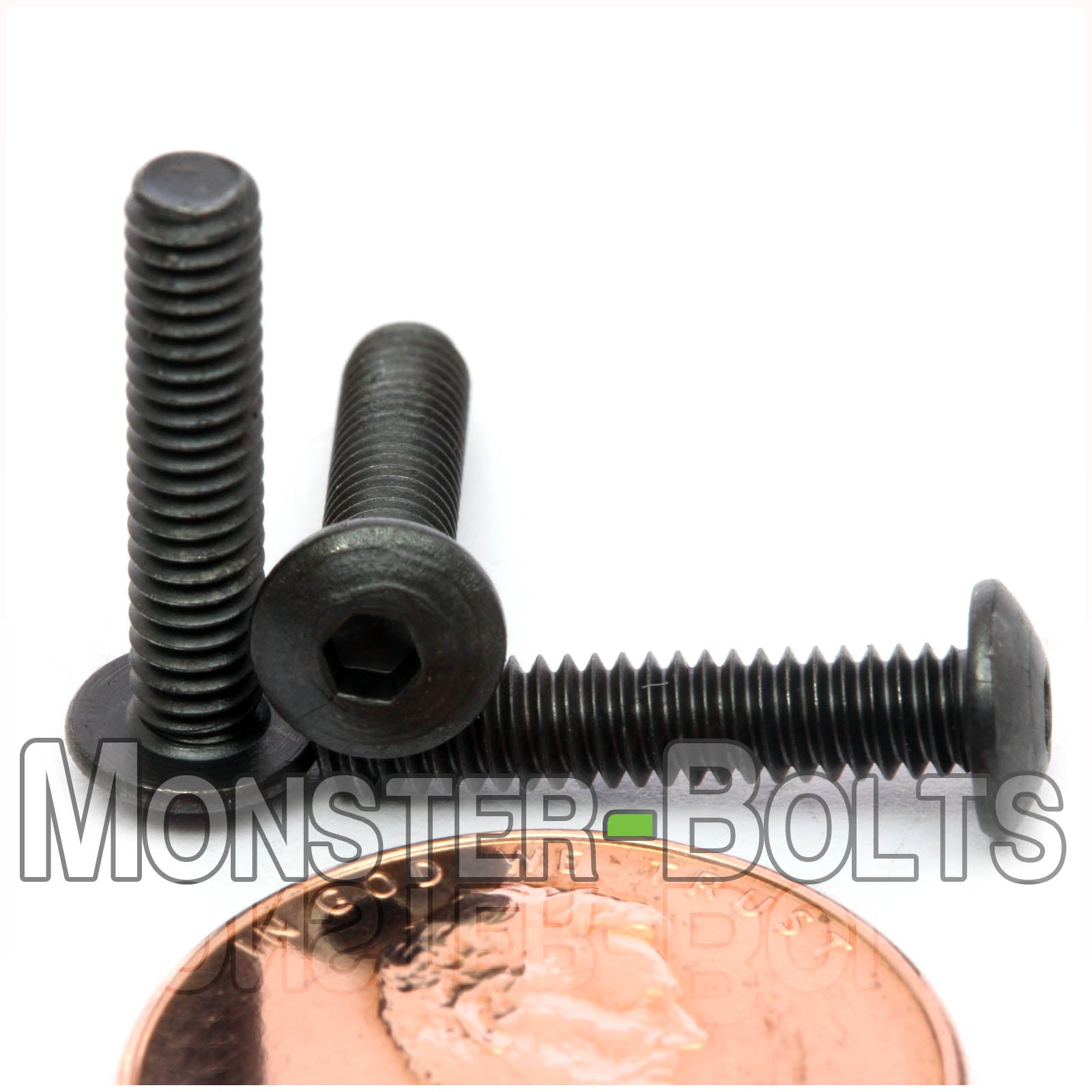 Black #5-40 x 5/8" socket button head screws with US penny for size.