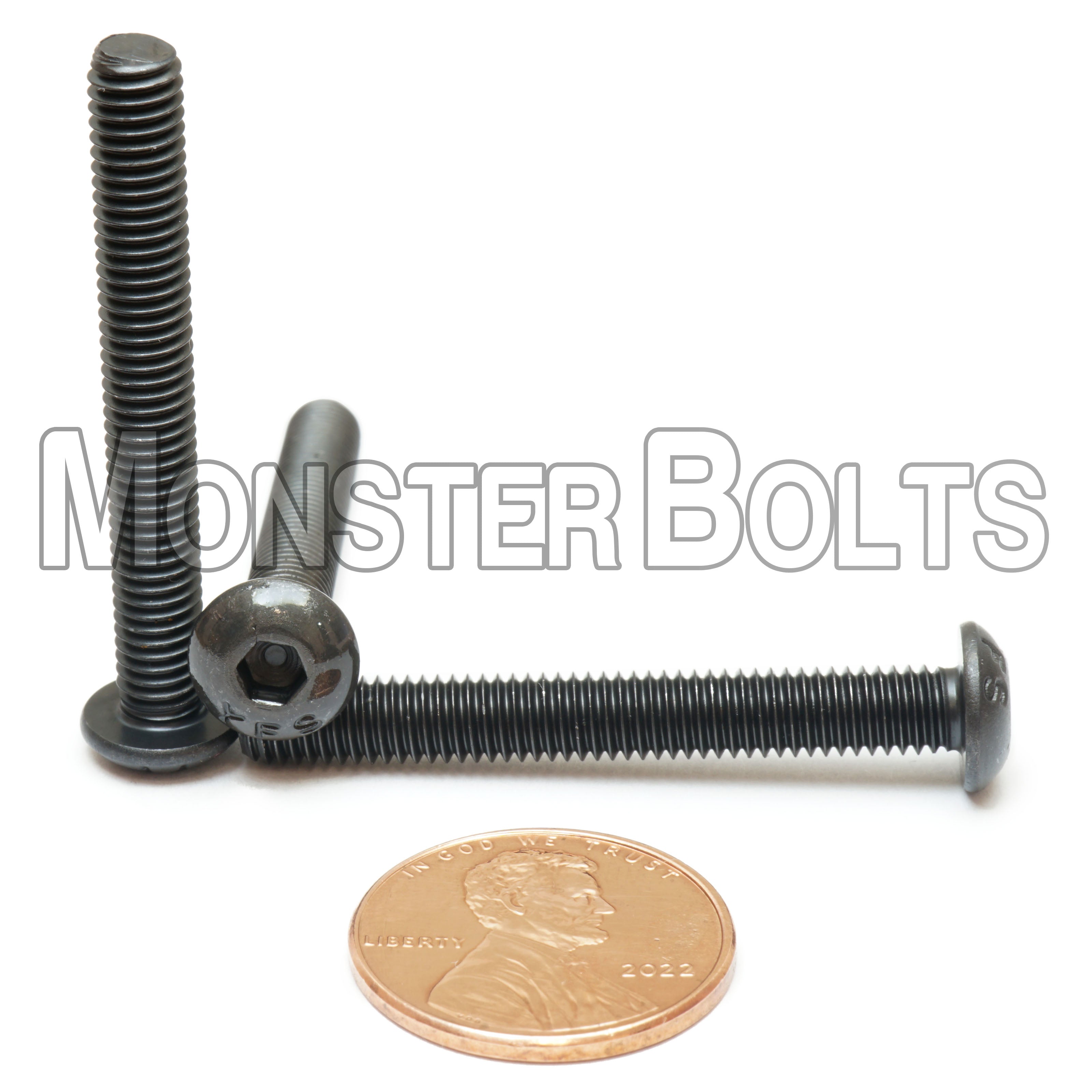 BULK #10-32 Fine Thread, Button Head Socket Cap screws, Alloy Steel with Black Oxide