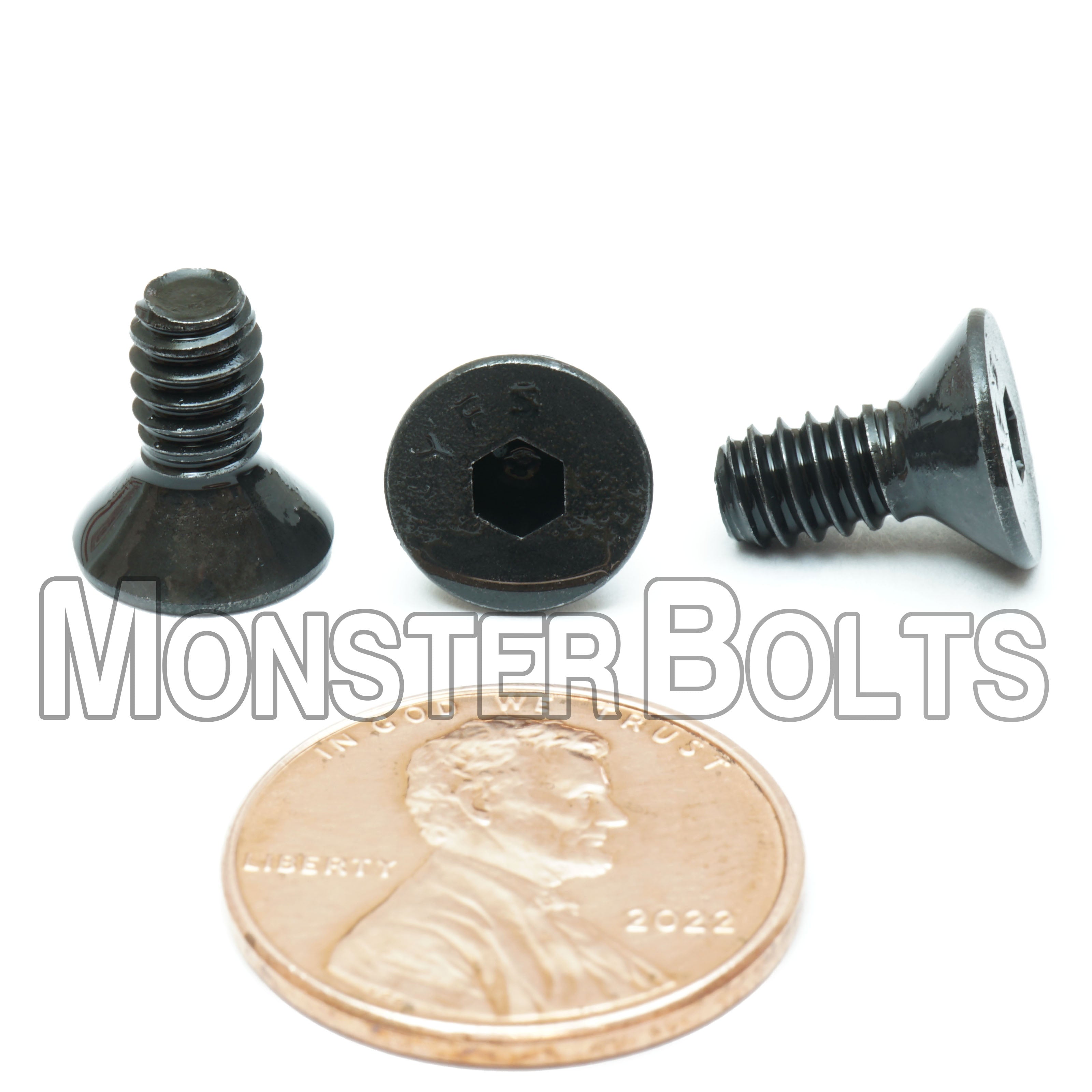 BULK #10-24 Flat Head Socket Cap Screws, Alloy Steel with Black Oxide