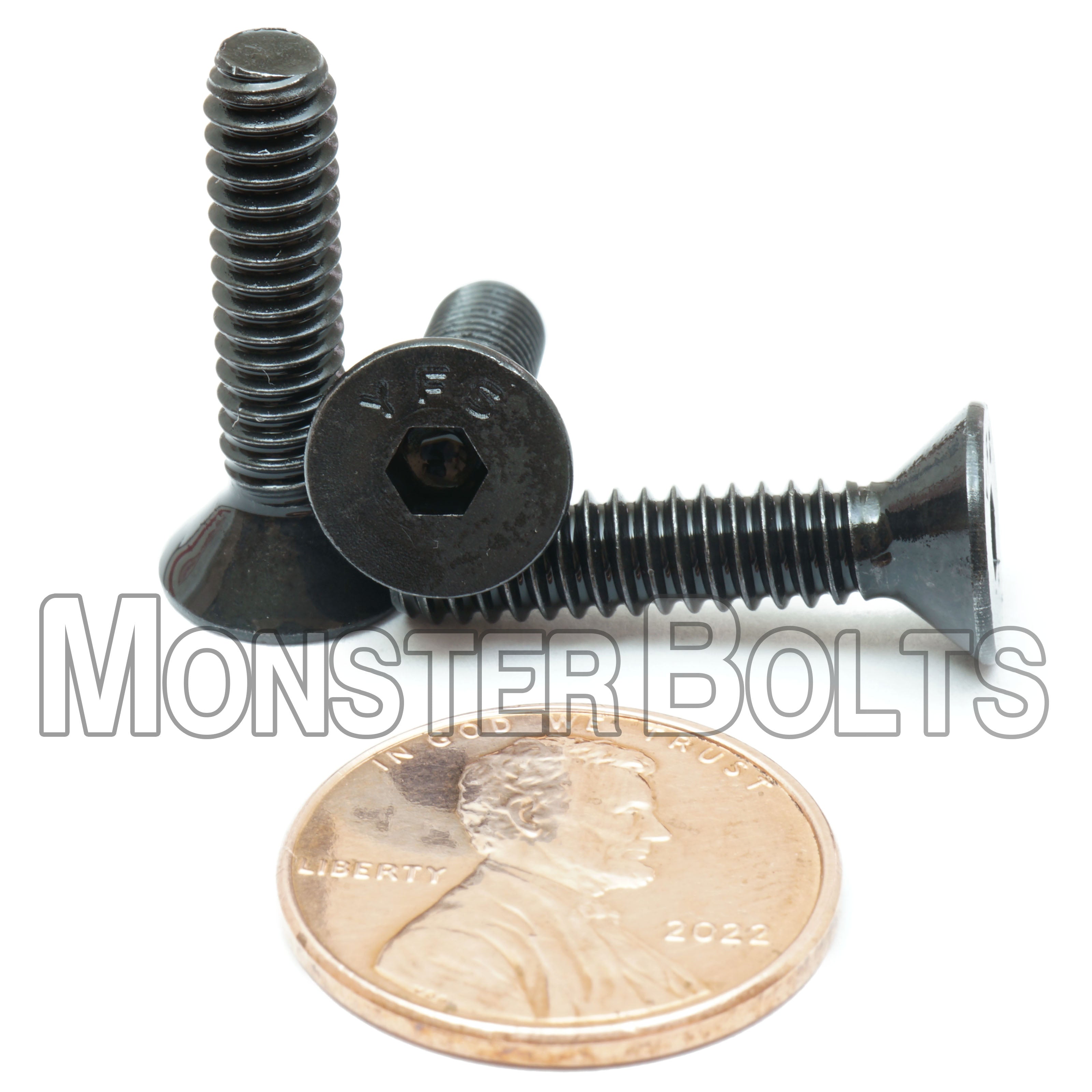 BULK #10-24 Flat Head Socket Cap Screws, Alloy Steel with Black Oxide