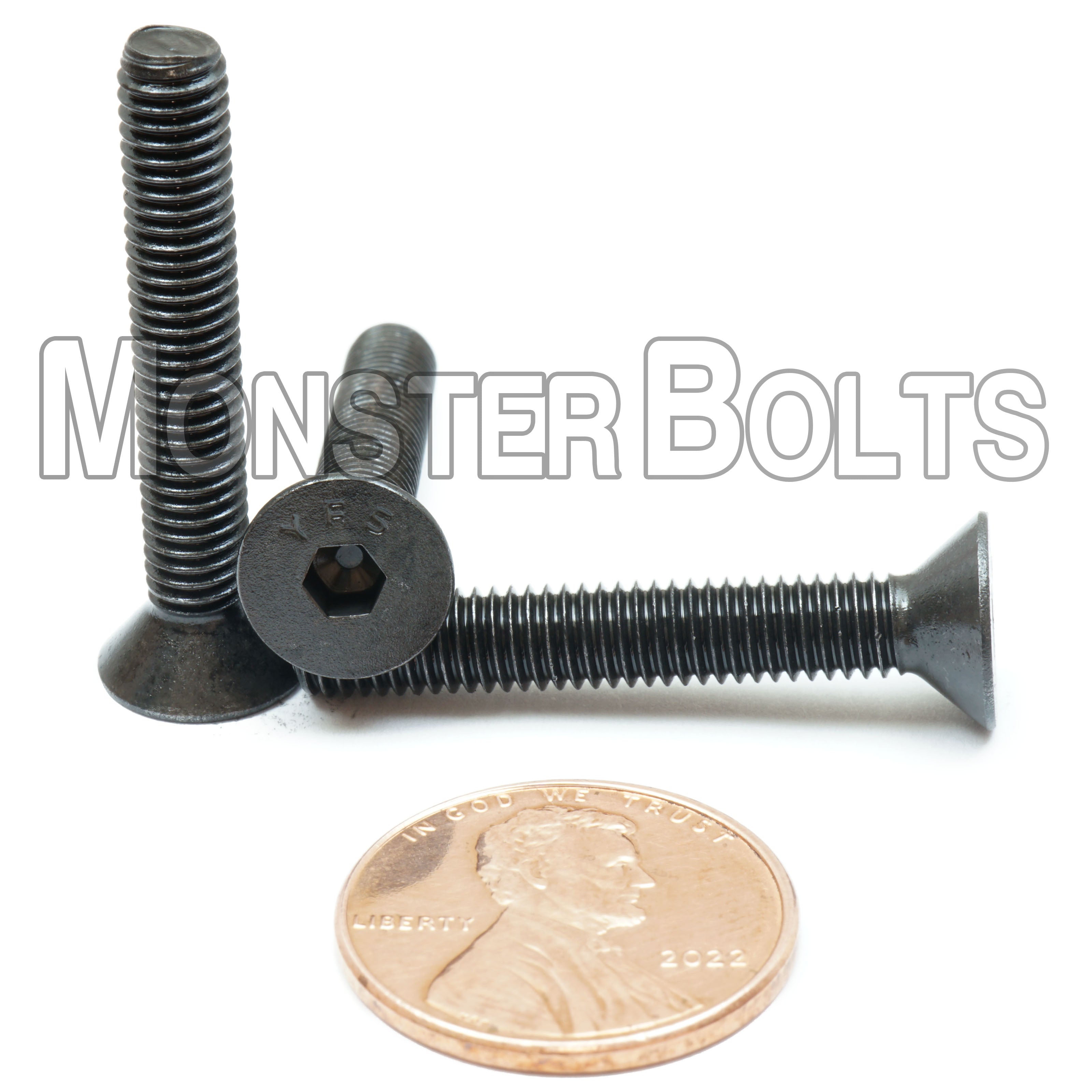 BULK #10-32 Flat Head Socket Cap screws, Alloy Steel with Black Oxide, Fine Thread