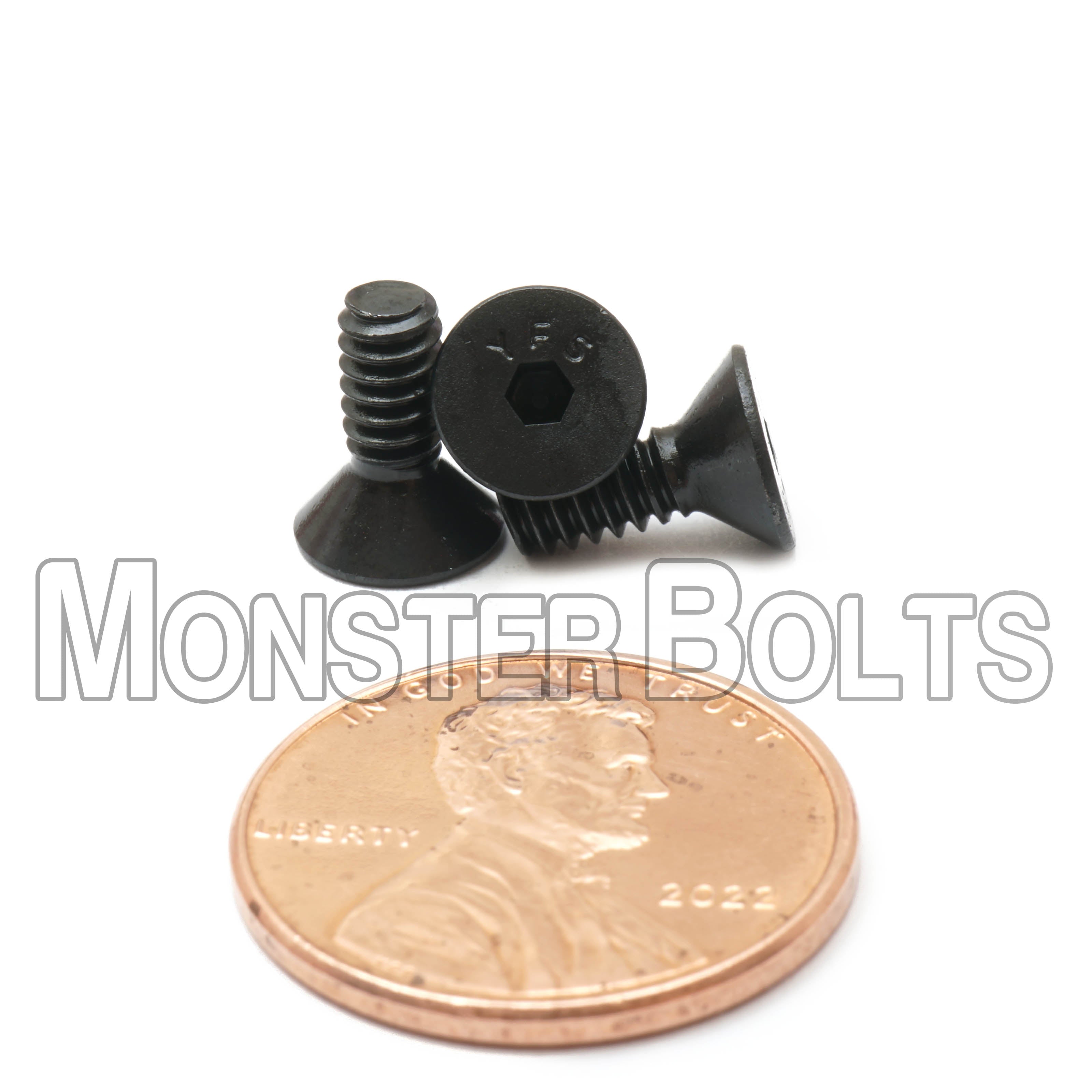 BULK #6-32 Flat Head Socket Cap screws, Alloy Steel with Black Oxide