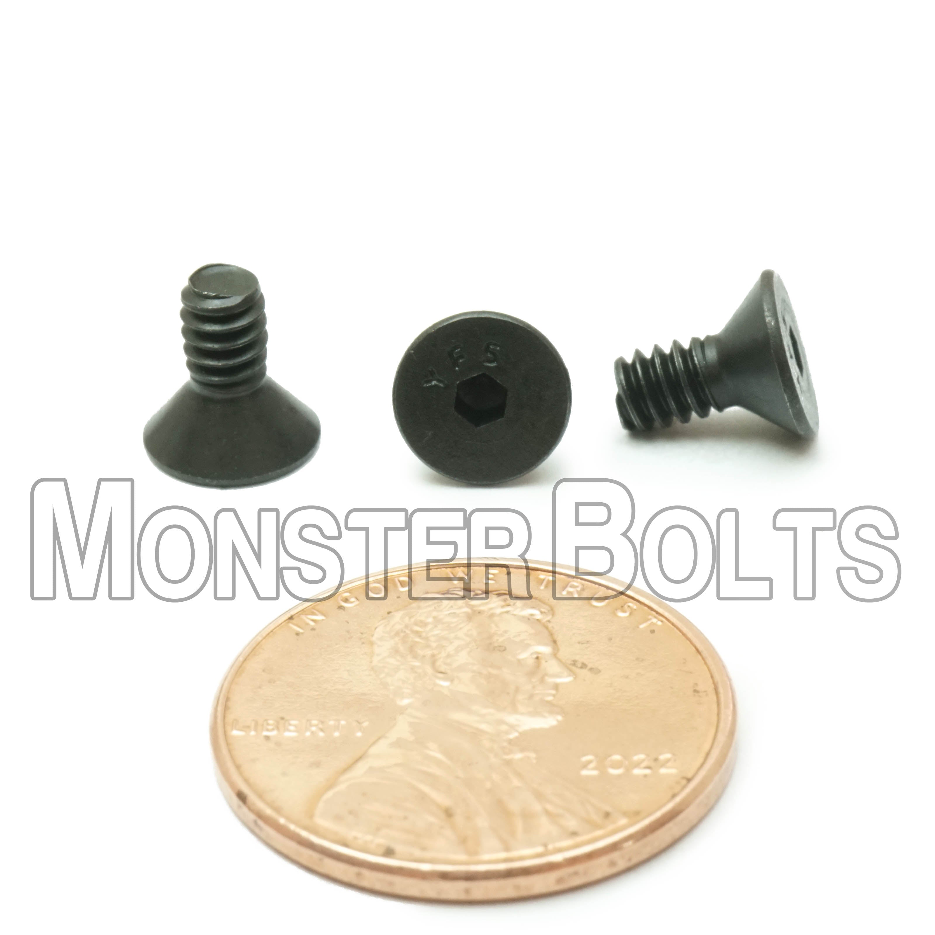 BULK #6-32 Flat Head Socket Cap screws, Alloy Steel with Black Oxide