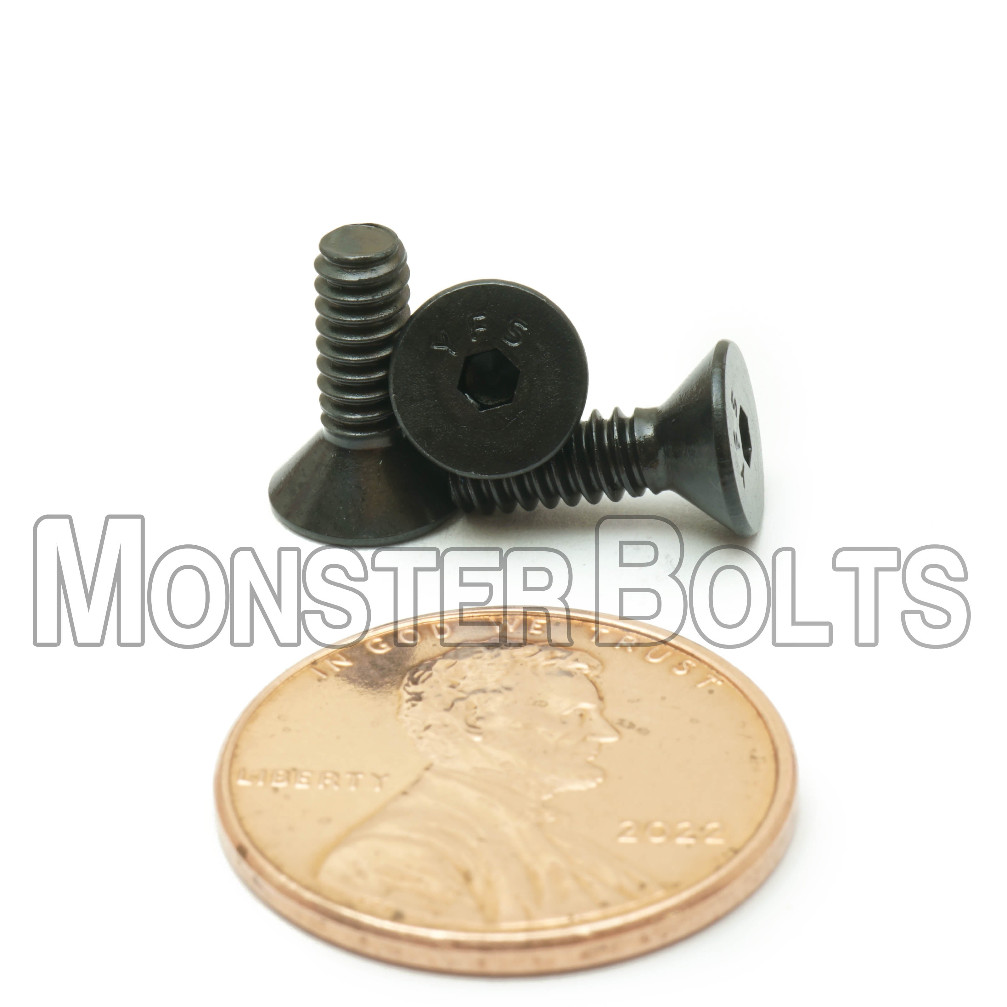 BULK #6-32 Flat Head Socket Cap screws, Alloy Steel with Black Oxide