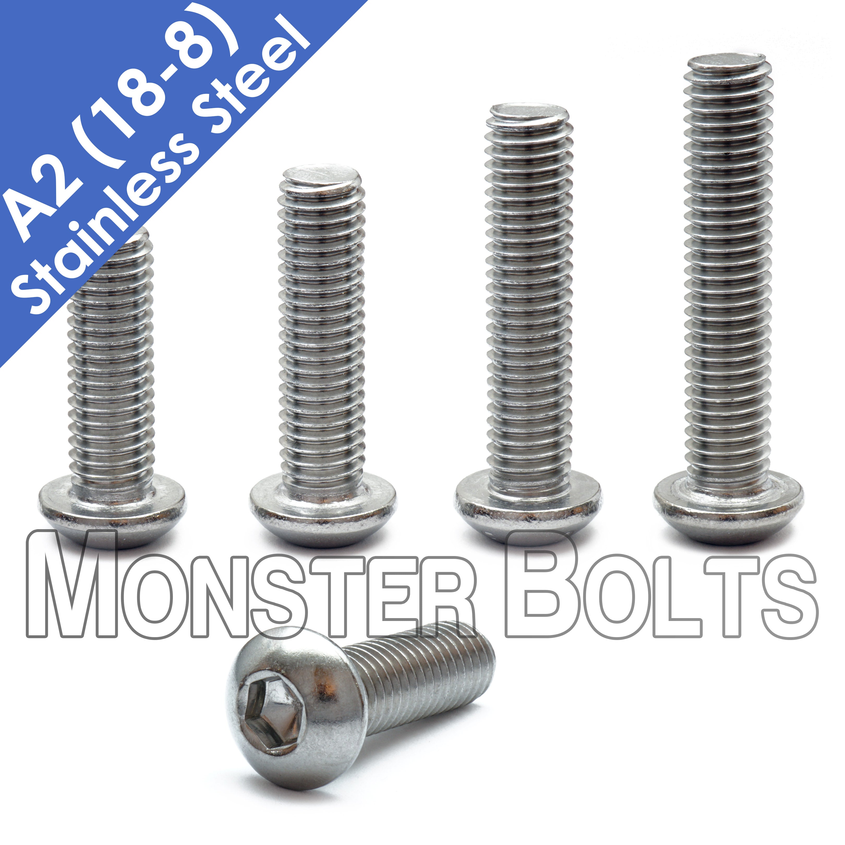 Bulk #10-24 Button Socket Cap Screws Stainless 18-8 (A2) | Monster Bolts