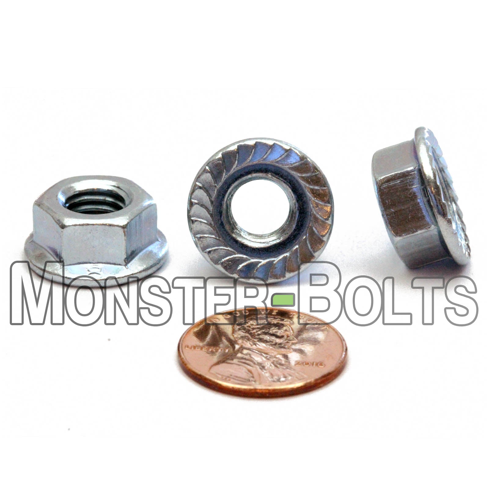 Hex Serrated Flange Nuts, Zinc Plated Class 8 Alloy Steel Metric DIN 6923 / ISO 4161