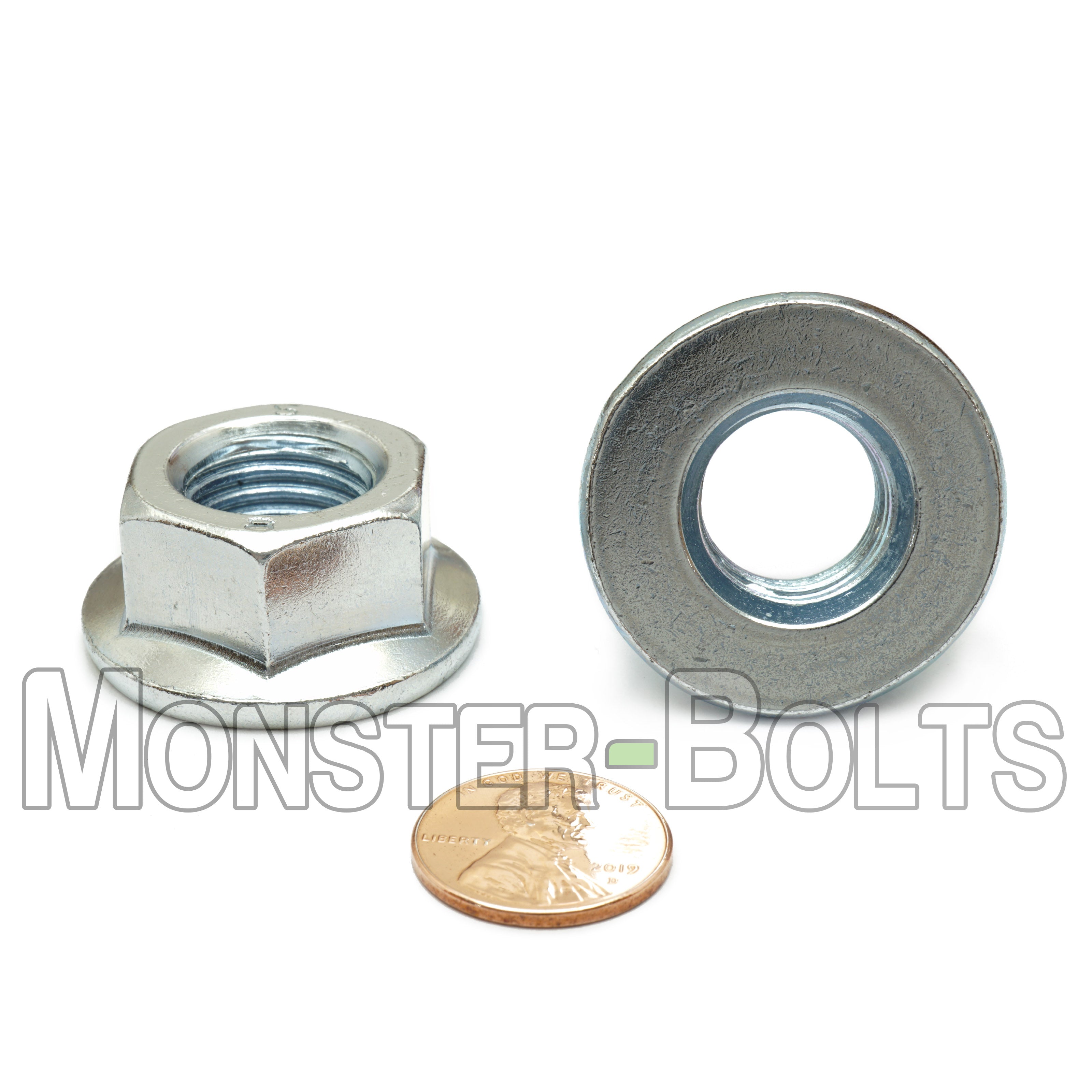 Metric Hex Flange Nuts, Zinc Plated Class 8 Alloy Steel DIN 6923 / ISO 4161