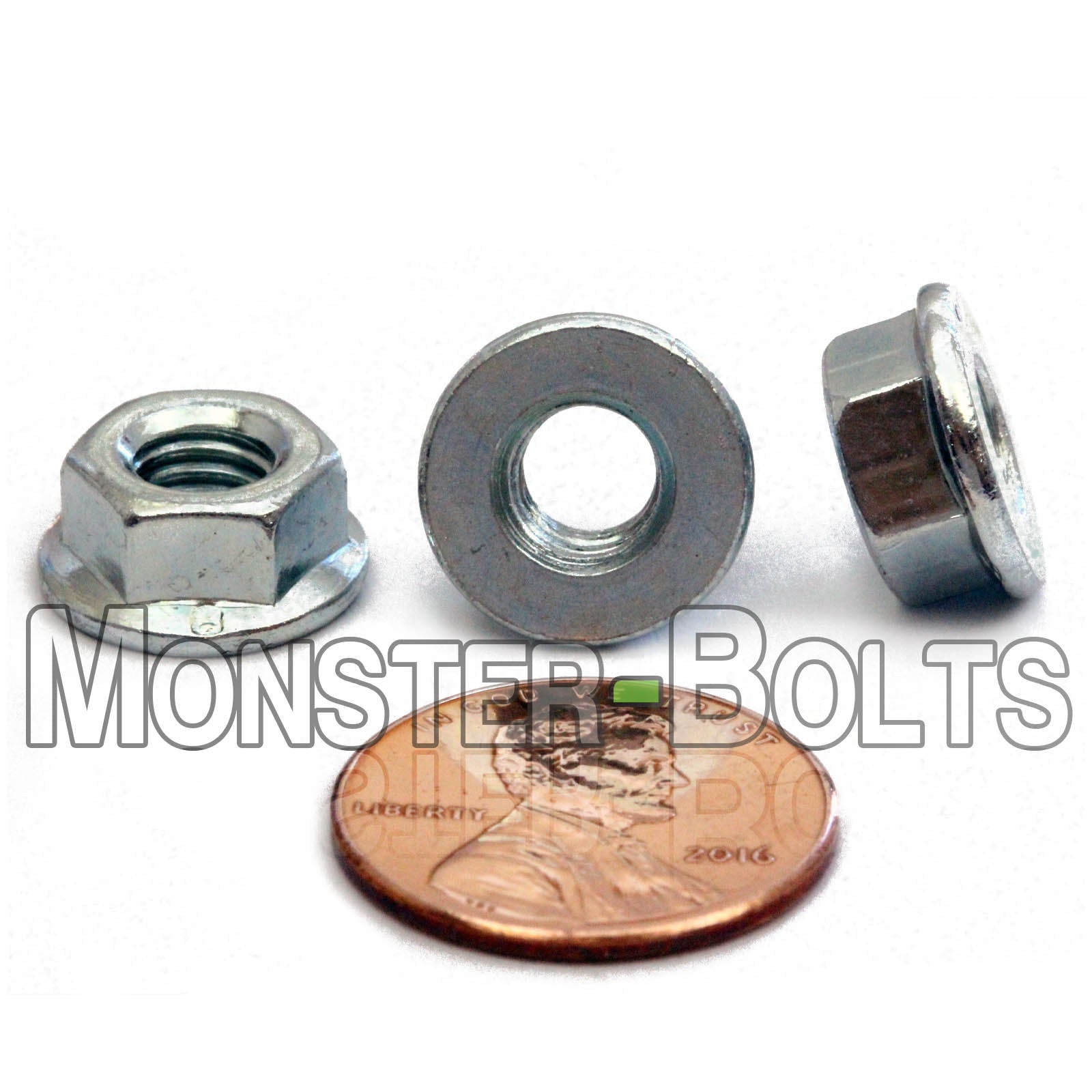 Metric Hex Flange Nuts, Zinc Plated Class 8 Alloy Steel DIN 6923 / ISO 4161