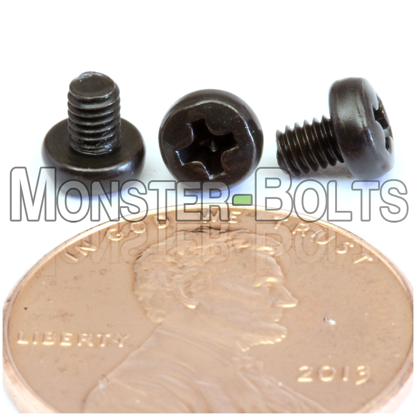 M2.5 Phillips Pan Head Machine screws, Steel w/ Black Oxide and Oil DIN 7985A Coarse Thread