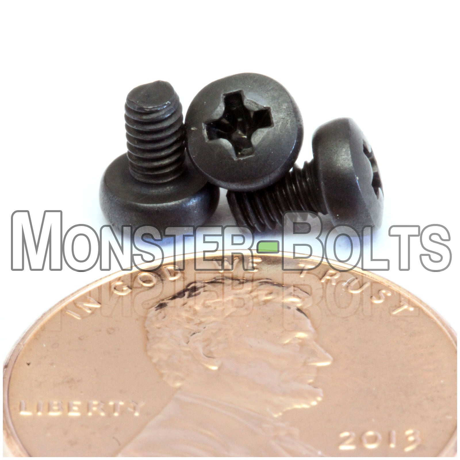 M2.5 Phillips Pan Head Machine screws, Steel w/ Black Oxide and Oil DIN 7985A Coarse Thread