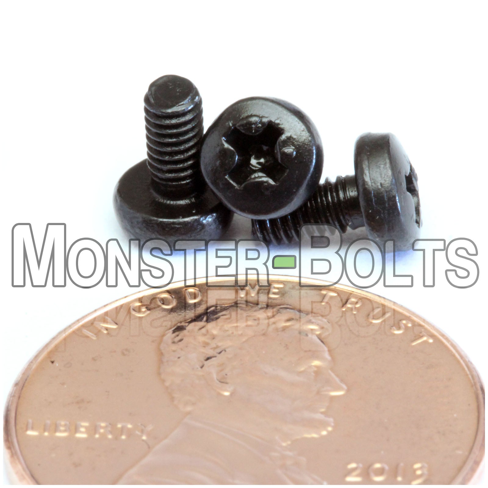 M2.5 Phillips Pan Head Machine screws, Steel w/ Black Oxide and Oil DIN 7985A Coarse Thread