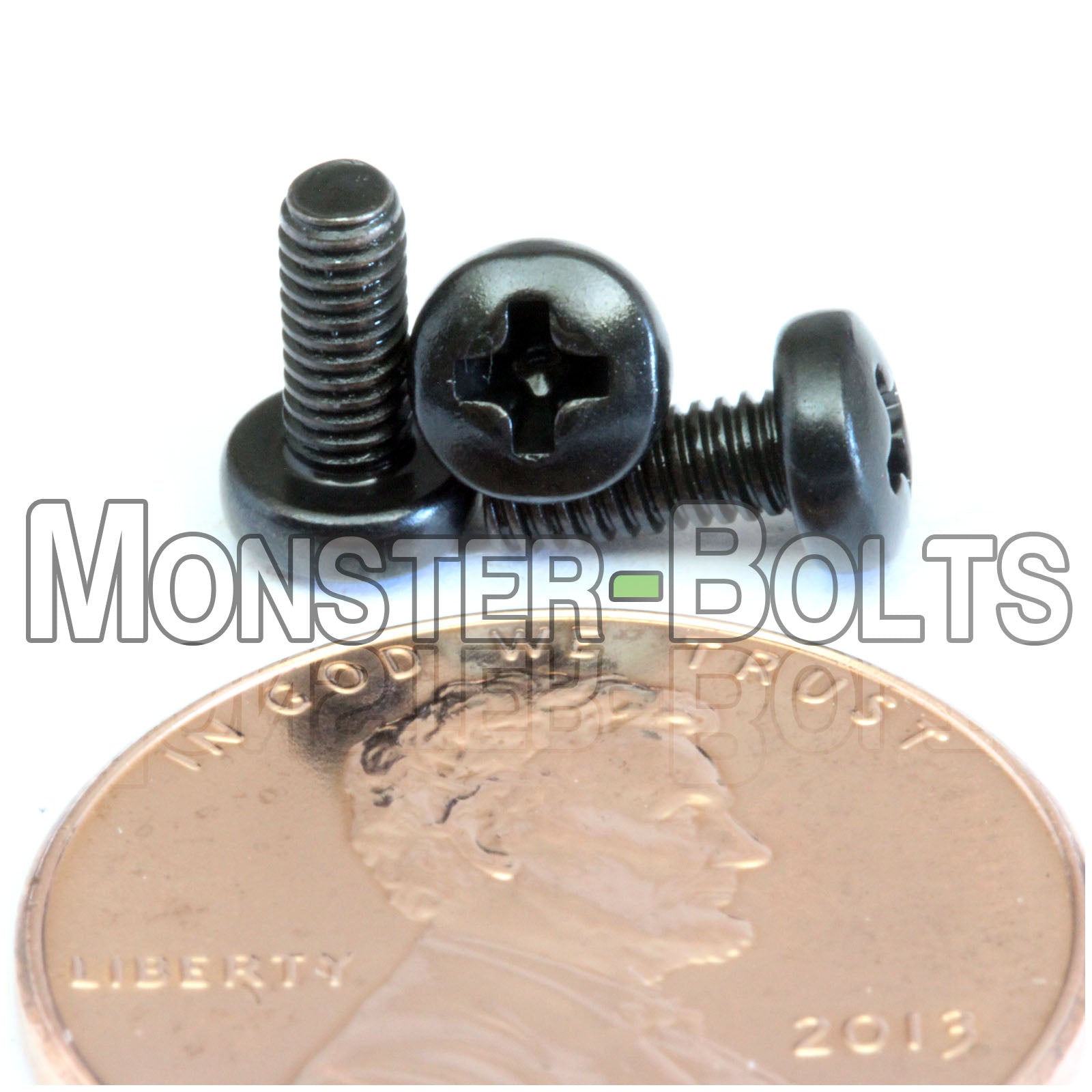 M2.5 Phillips Pan Head Machine screws, Steel w/ Black Oxide and Oil DIN 7985A Coarse Thread