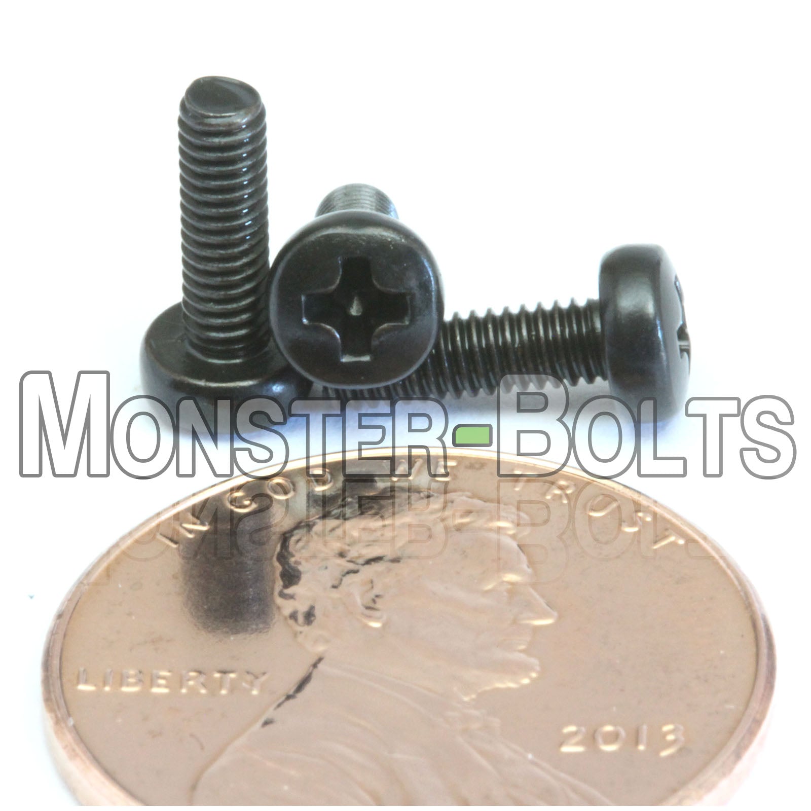 M2.5 Phillips Pan Head Machine screws, Steel w/ Black Oxide and Oil DIN 7985A Coarse Thread