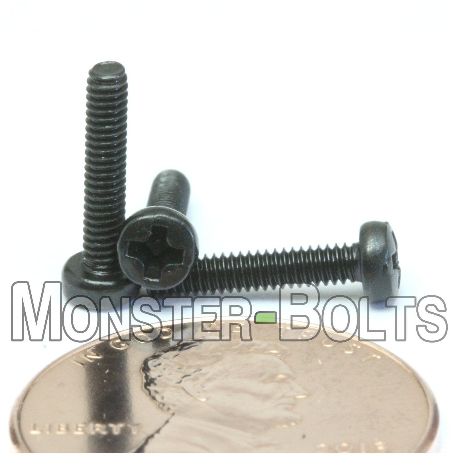 M2 Phillips Pan Head Machine screws, Steel w/ Black Oxide and Oil DIN 7985A Coarse Thread