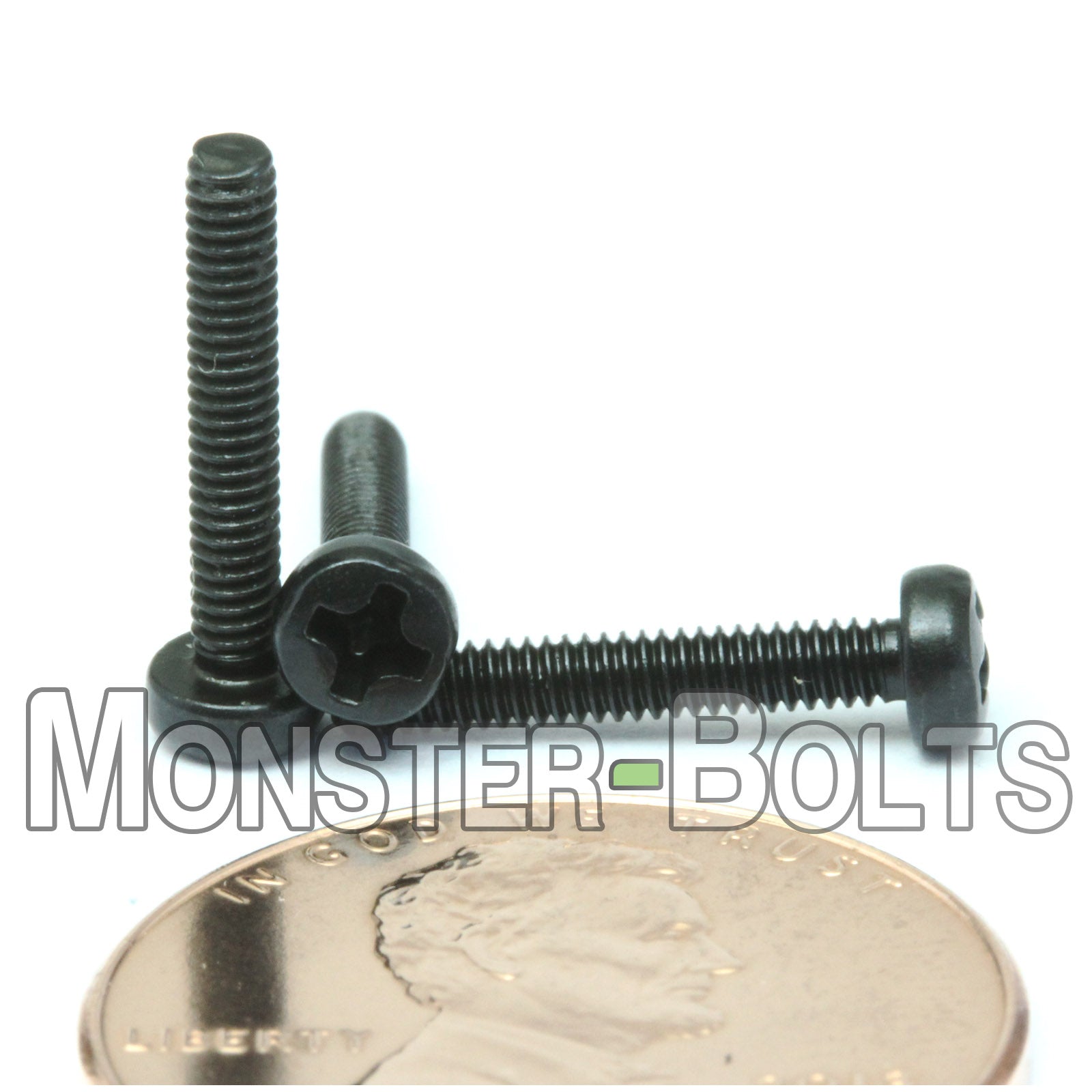 M2 Phillips Pan Head Machine screws, Steel w/ Black Oxide and Oil DIN 7985A Coarse Thread