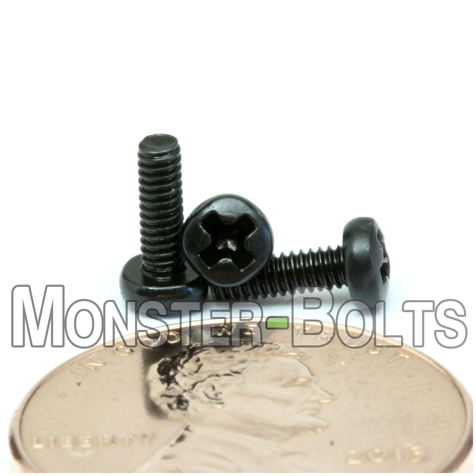 M2 Phillips Pan Head Machine screws, Steel w/ Black Oxide and Oil DIN 7985A Coarse Thread